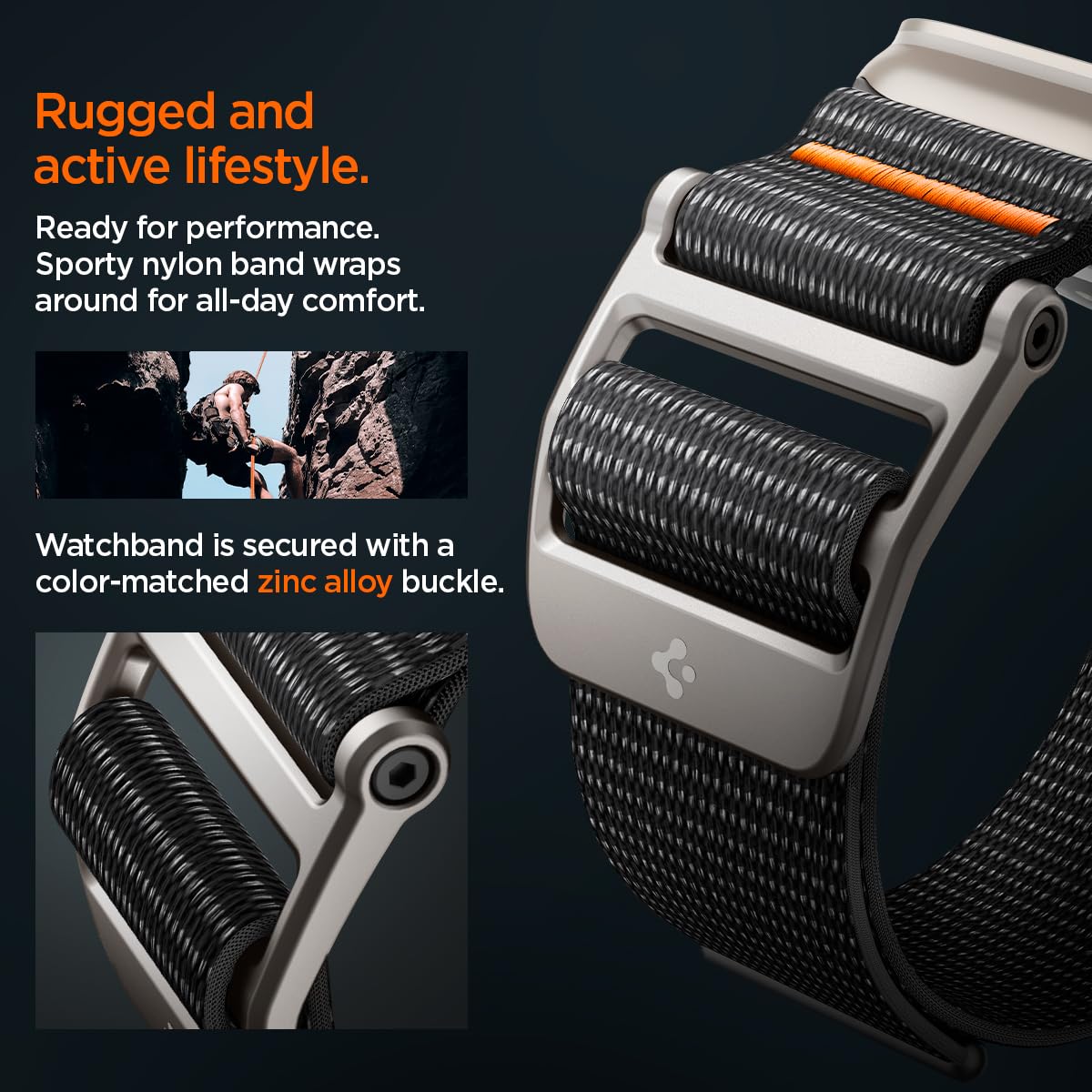 Foto 6 pulgar | Correa Spigen Durapro Flex Ultra para Apple Watch Negra - Venta Internacional