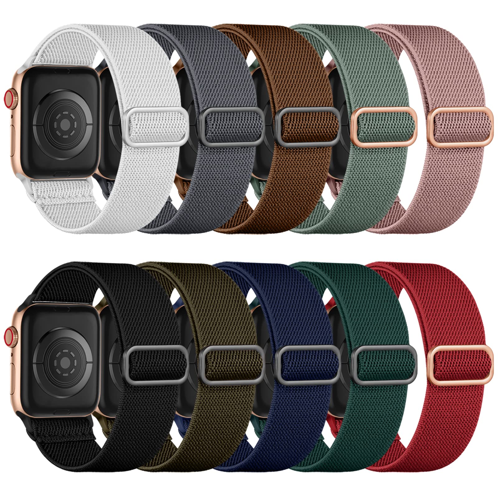 Foto 1 | Pack De 10 Correas Maledan De Nailon Elástico Para Apple Watch - Venta Internacional.