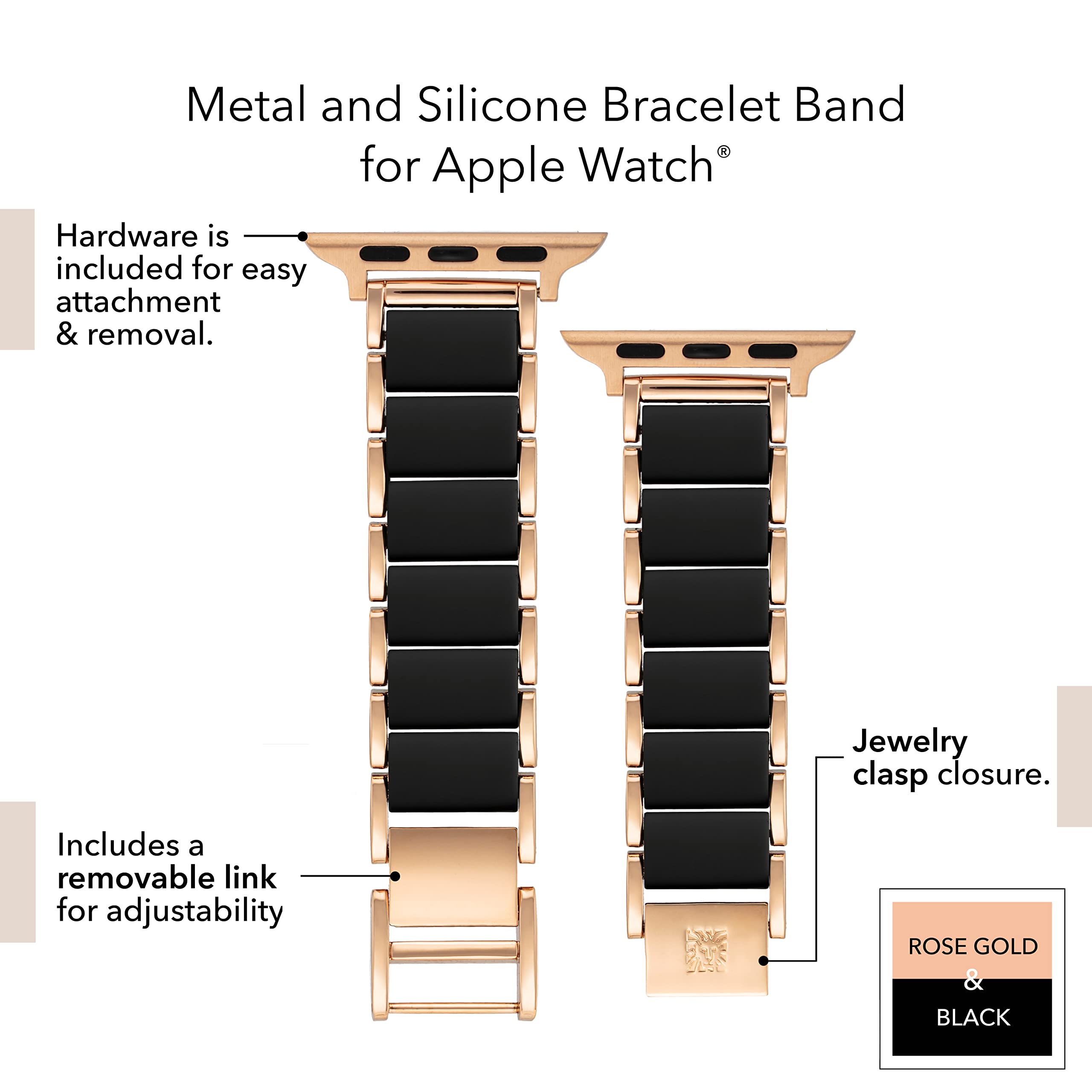 Foto 6 pulgar | Pulsera Moderna para Apple Watch Anne Klein Recubierta de Goma - Venta Internacional