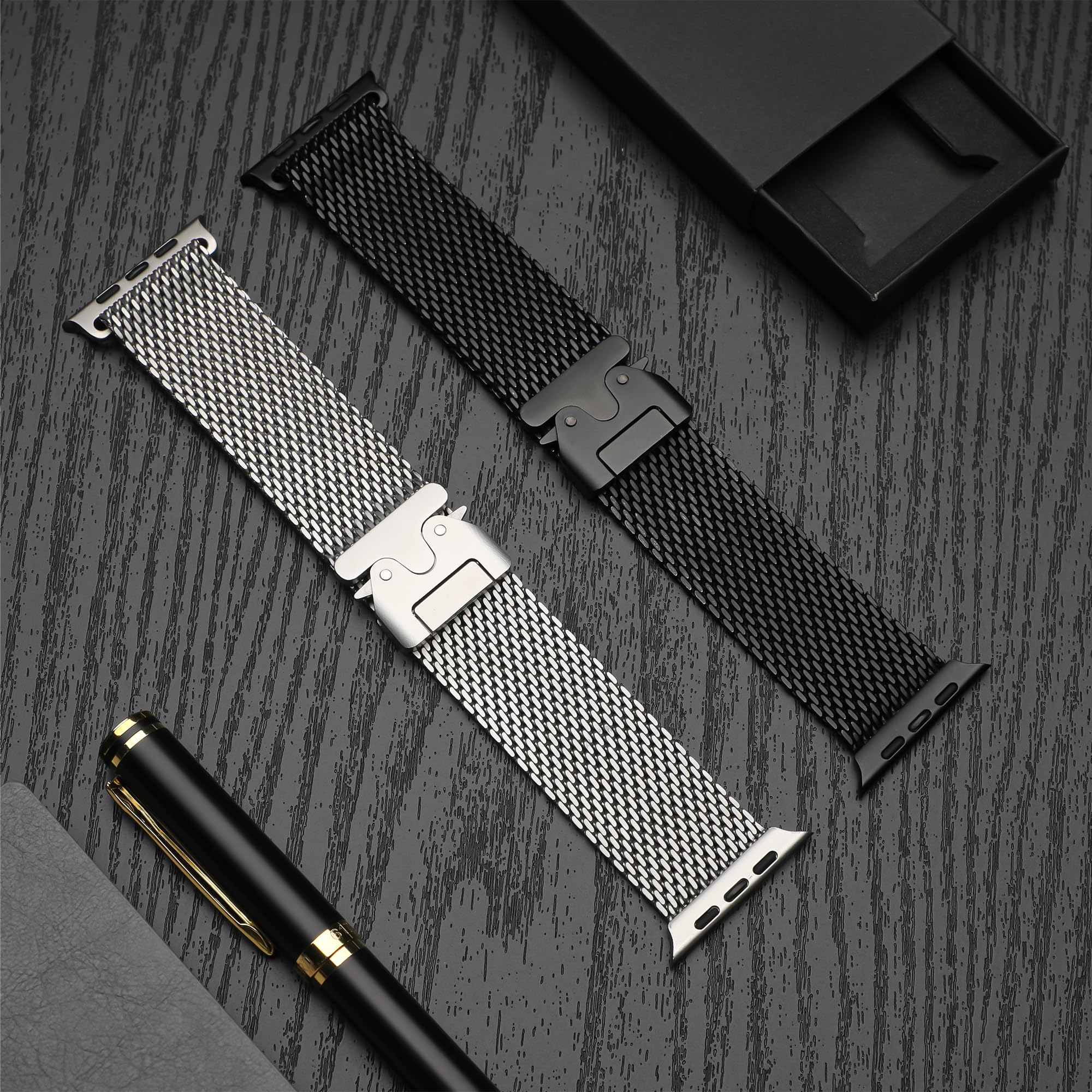 Foto 6 pulgar | Correa de Reloj Seizehe Milanese Mesh Loop para Apple de 42 a 49 mm - Venta Internacional