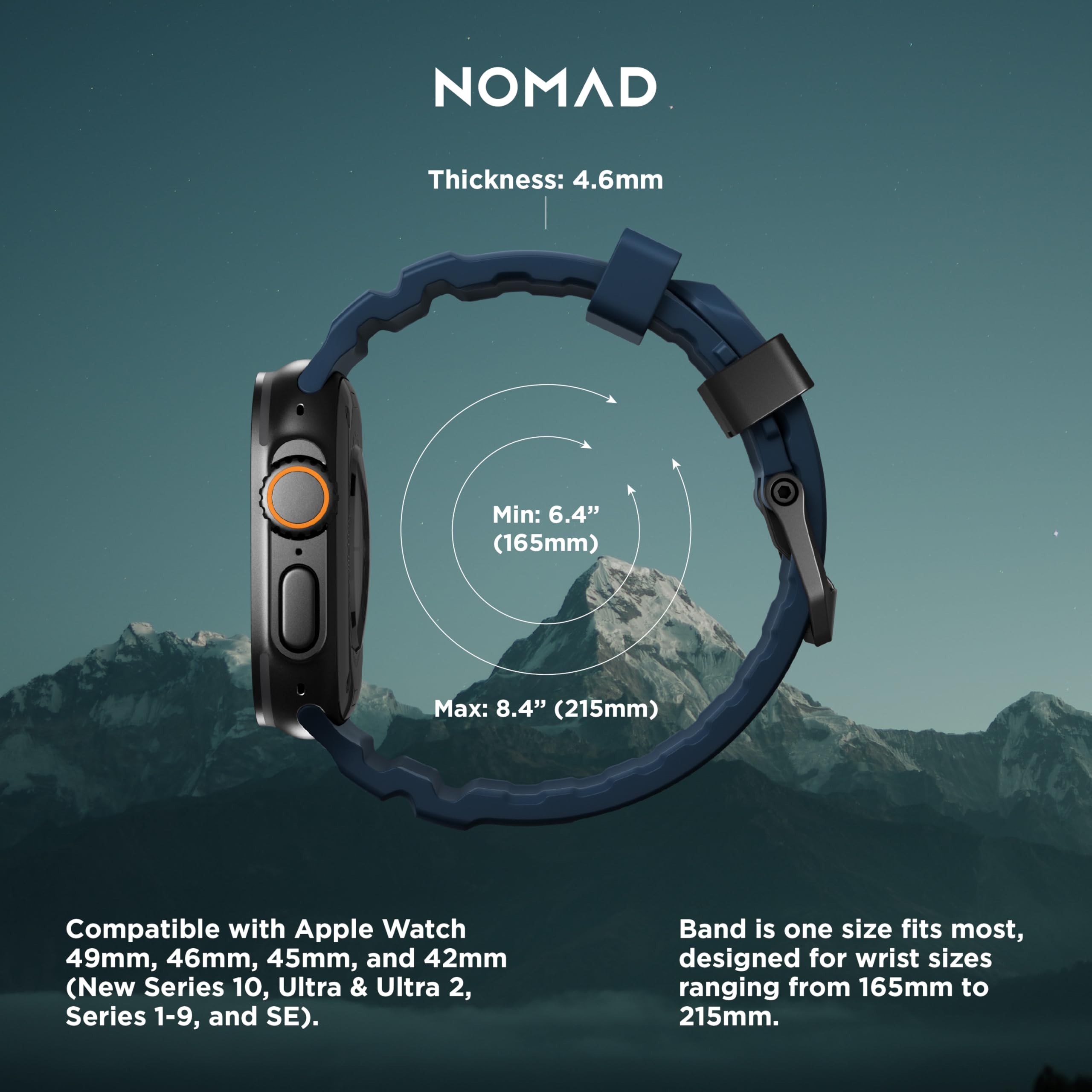 Foto 3 pulgar | Correa para Apple Watch Nomad Rocky Point Azul Atlántico - Venta Internacional