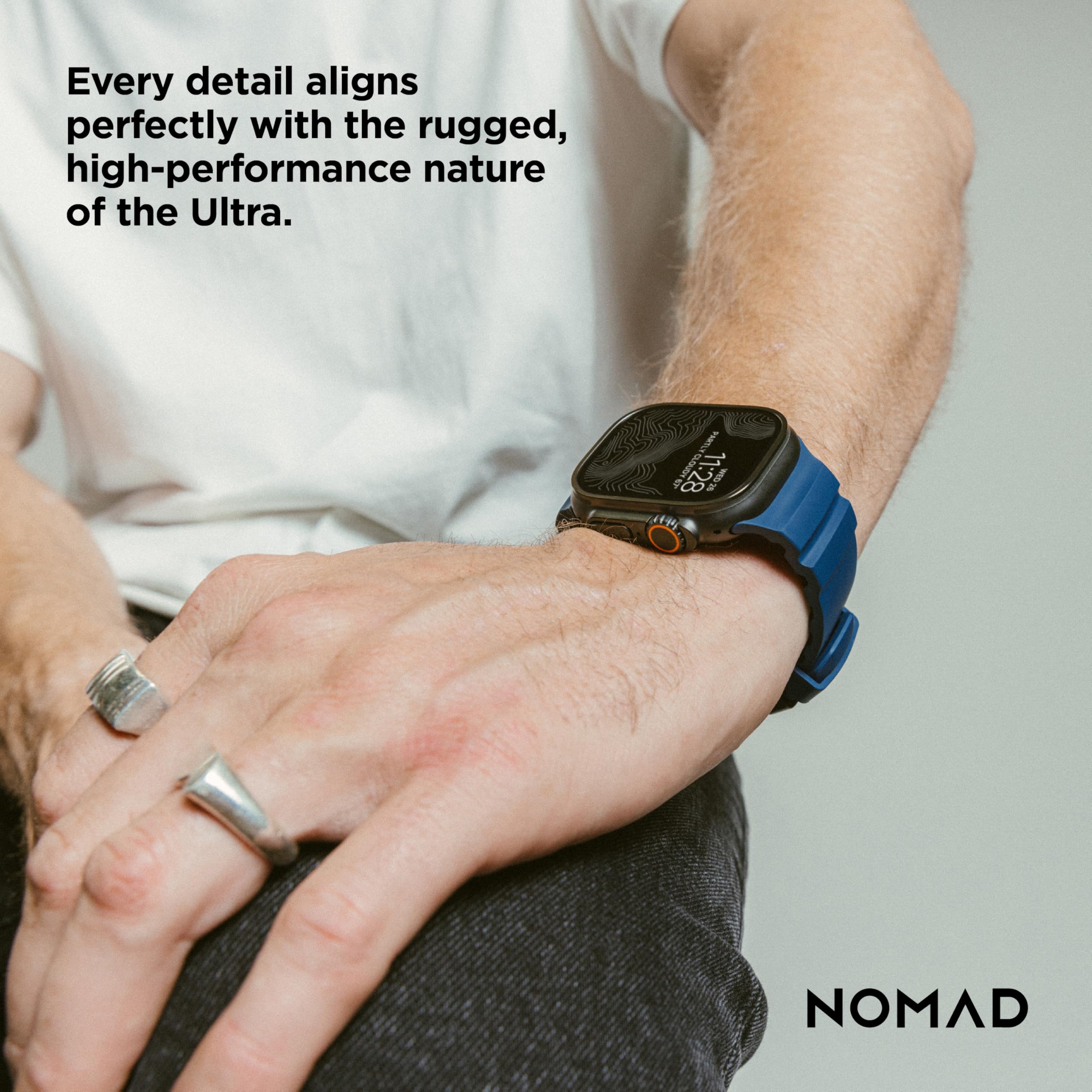 Foto 8 pulgar | Correa para Apple Watch Nomad Rocky Point Azul Atlántico - Venta Internacional