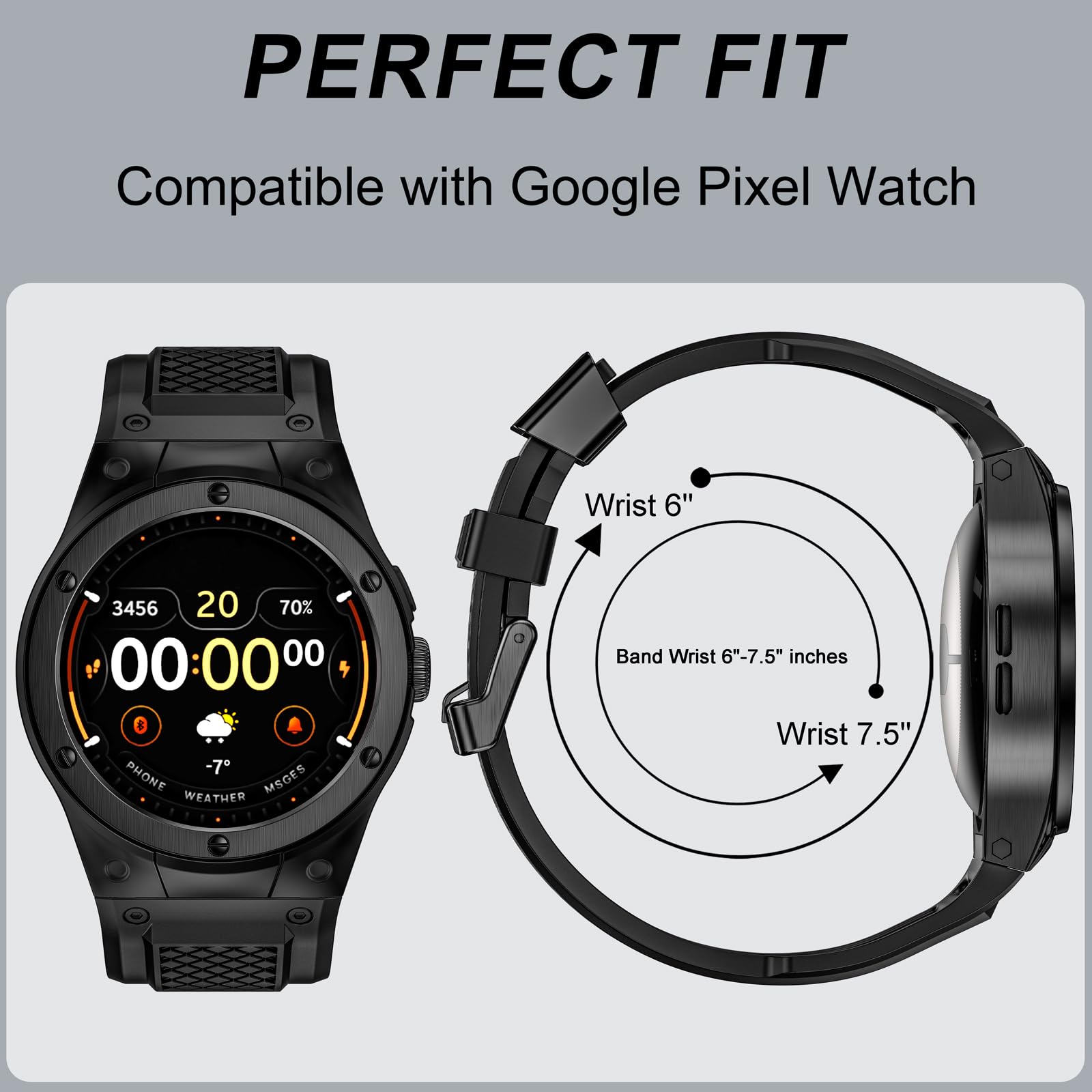 Foto 3 pulgar | Correas De Repuesto Y Funda Protectora Para Google Pixel Watch 3 De 45 Mm - Venta Internacional.