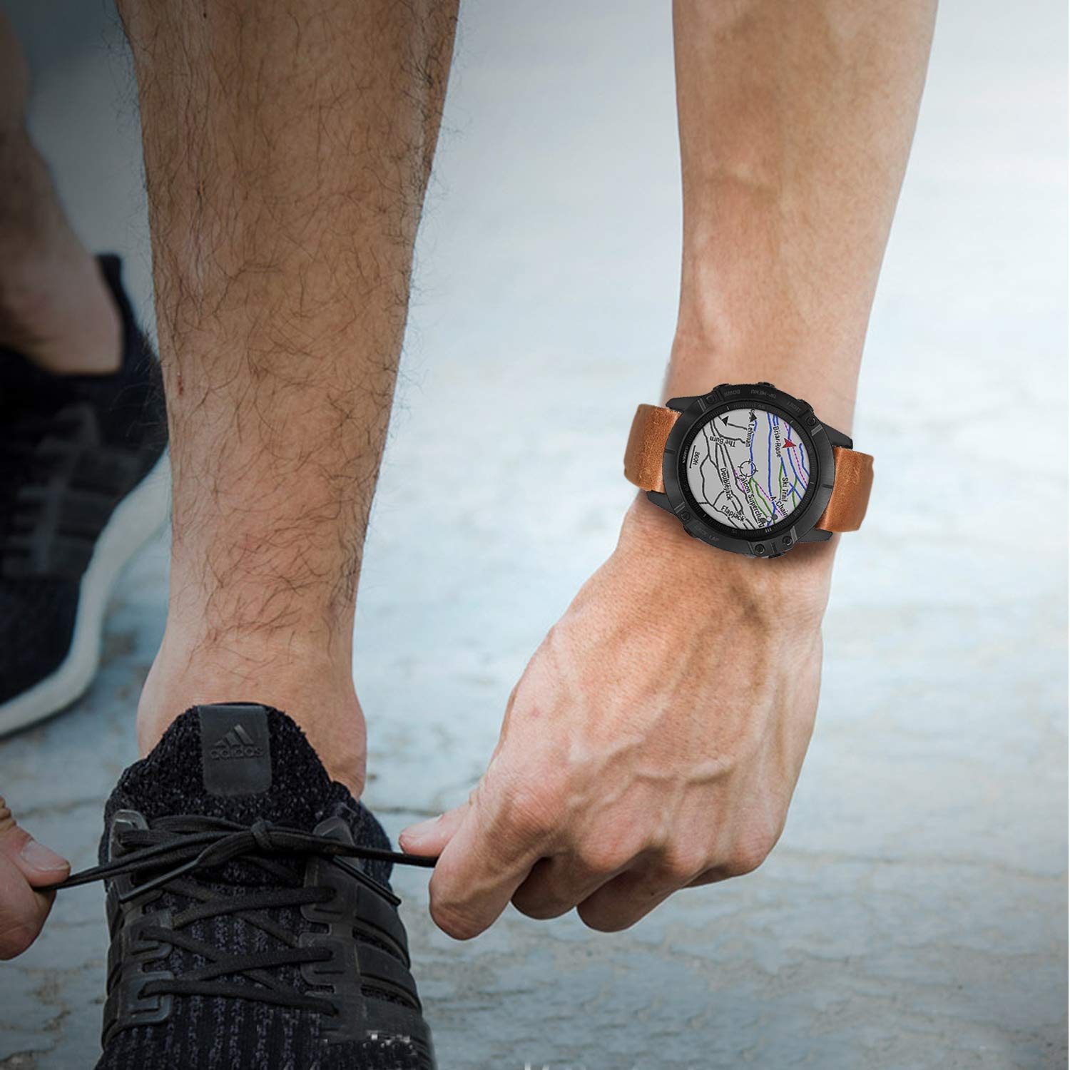 Foto 5 | Correa de Reloj Trumirr para Garmin Fenix 8 51 mm 7x 6x Pro 5 Café - Venta Internacional