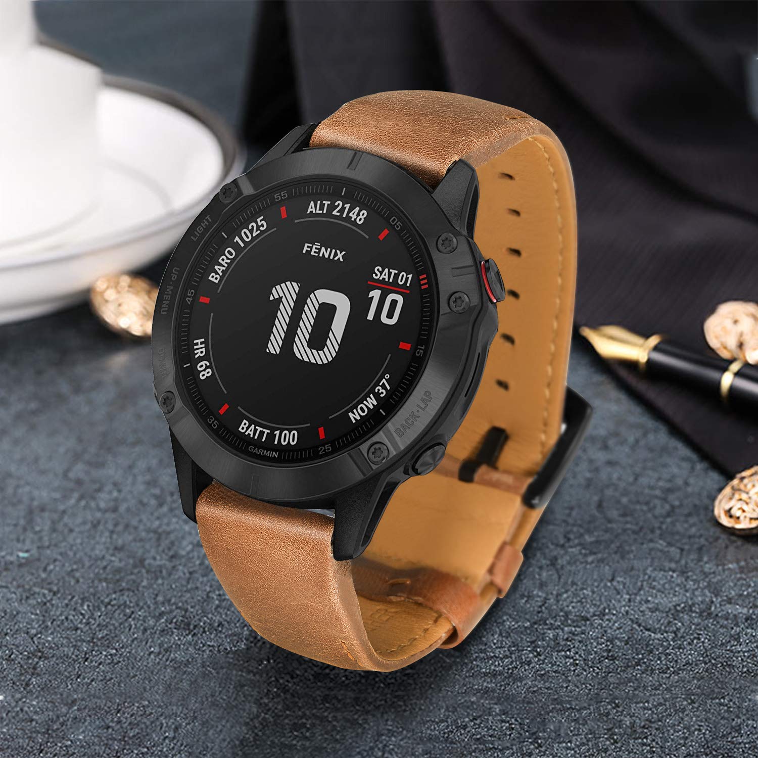 Foto 8 pulgar | Correa de Reloj Trumirr para Garmin Fenix 8 51 mm 7x 6x Pro 5 Café - Venta Internacional