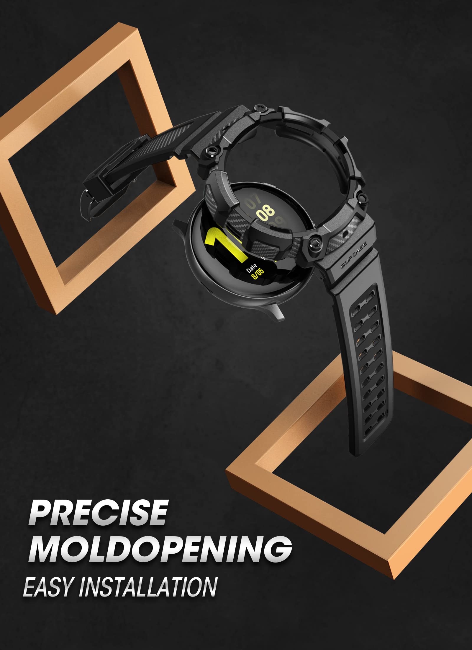 Foto 6 pulgar | Funda Protectora Supcase Galaxy Watch 5/4 Negro - Venta Internacional