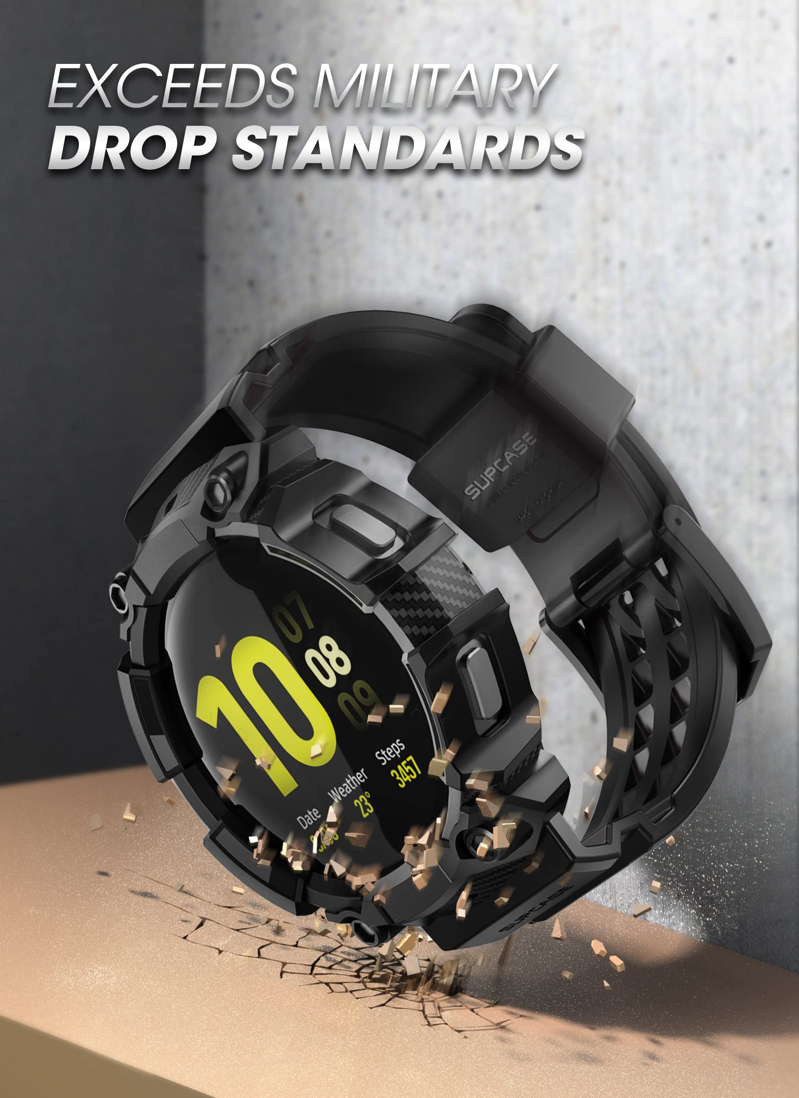 Foto 7 pulgar | Funda Protectora Supcase Galaxy Watch 5/4 Negro - Venta Internacional