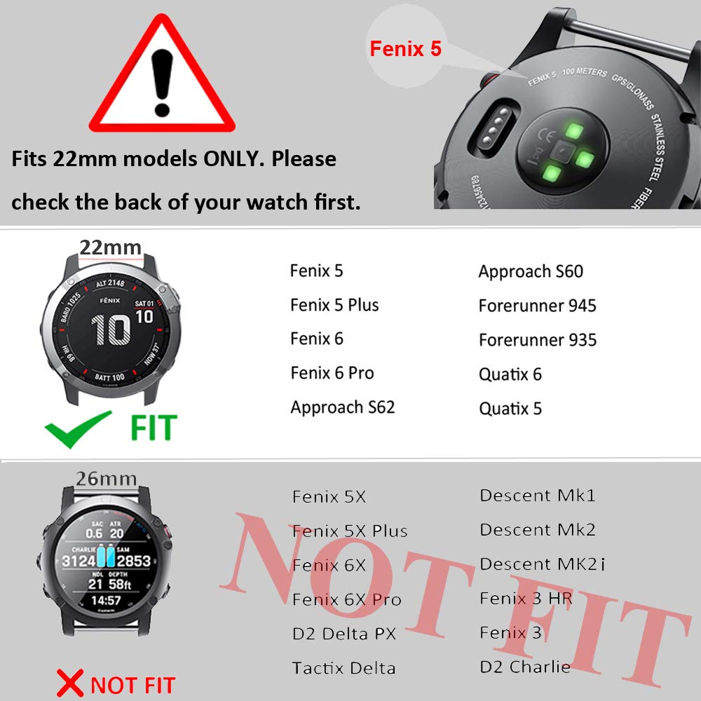 Foto 3 pulgar | Correa de Reloj Ancool Garmin Fenix 5/6/7 S62 Silicona - Venta Internacional