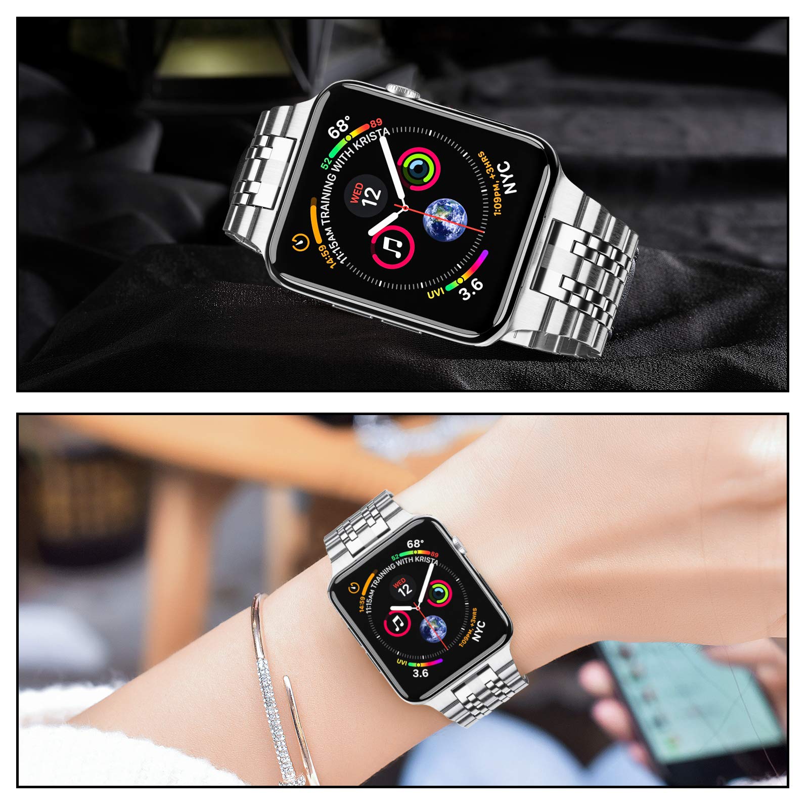 Foto 7 pulgar | Correa de Reloj MioHHR Compatible con Apple Watch Series 10 de 46 mm - Venta Internacional