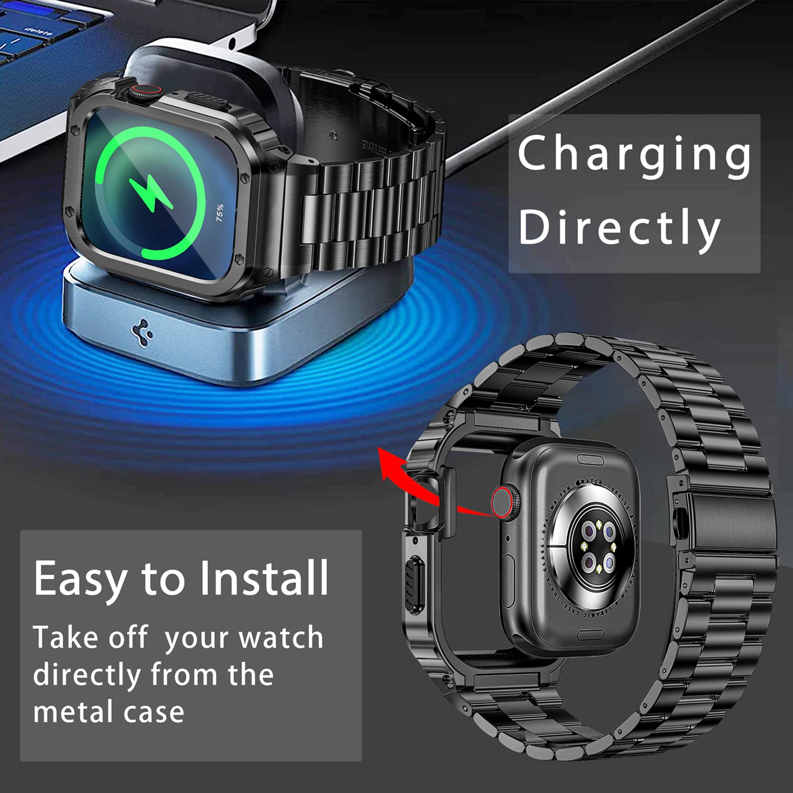 Foto 3 pulgar | Correa y Funda Miohhr para Apple Watch de 45 mm-Venta Internacional