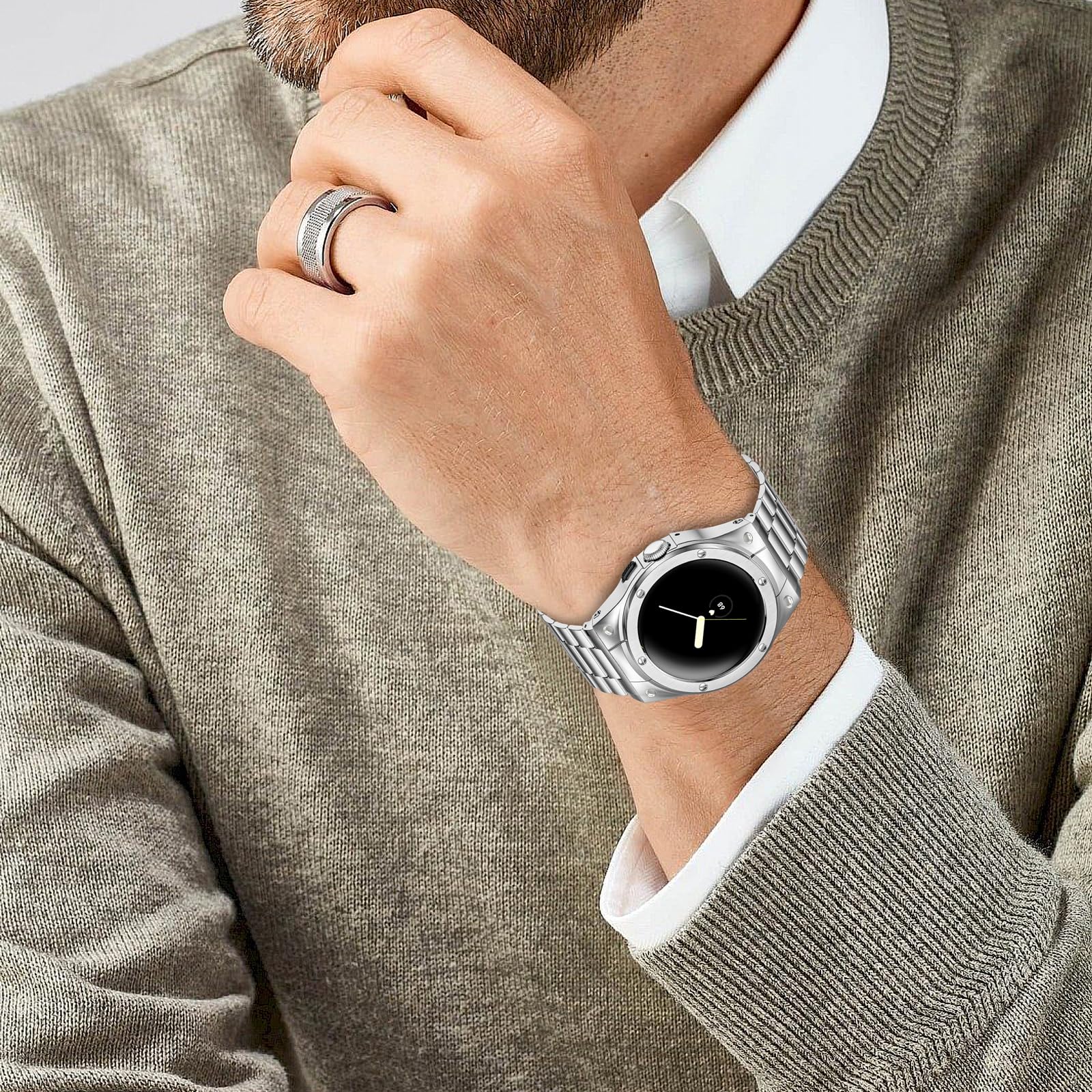 Foto 7 pulgar | Correa De Reloj Y Funda Miohhr Compatible Con Google Pixel De 45 Mm - Venta Internacional.