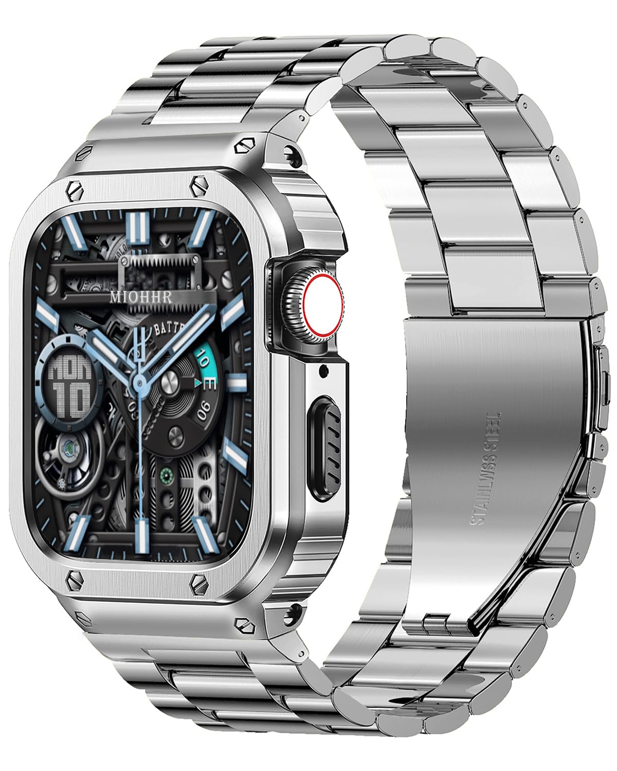 Foto 1 | Correa y Funda de Reloj Mio-hhr de Acero Inoxidable para Apple - Venta Internacional