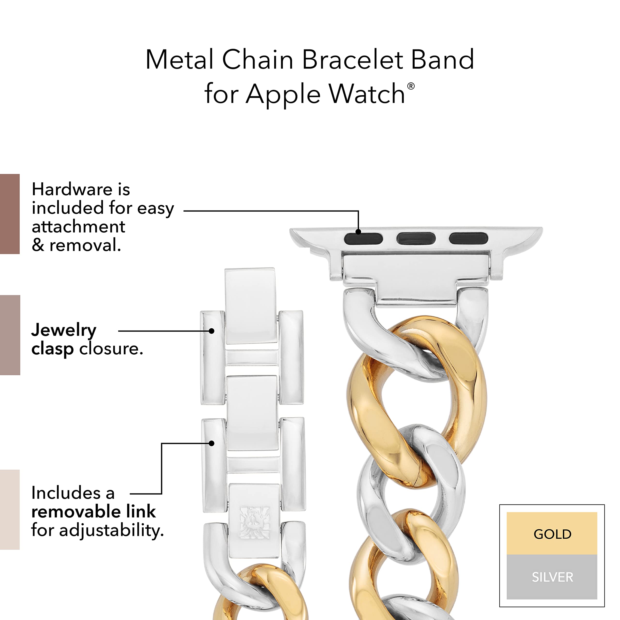 Foto 6 pulgar | Pulsera para Apple Watch Anne Klein Fashion Chain - Venta Internacional