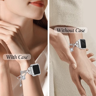 Foto 5 | Correa De Reloj Joyozy Compatible Con Apple Watch De 45 Mm Con Funda Plateada - Venta Internacional.