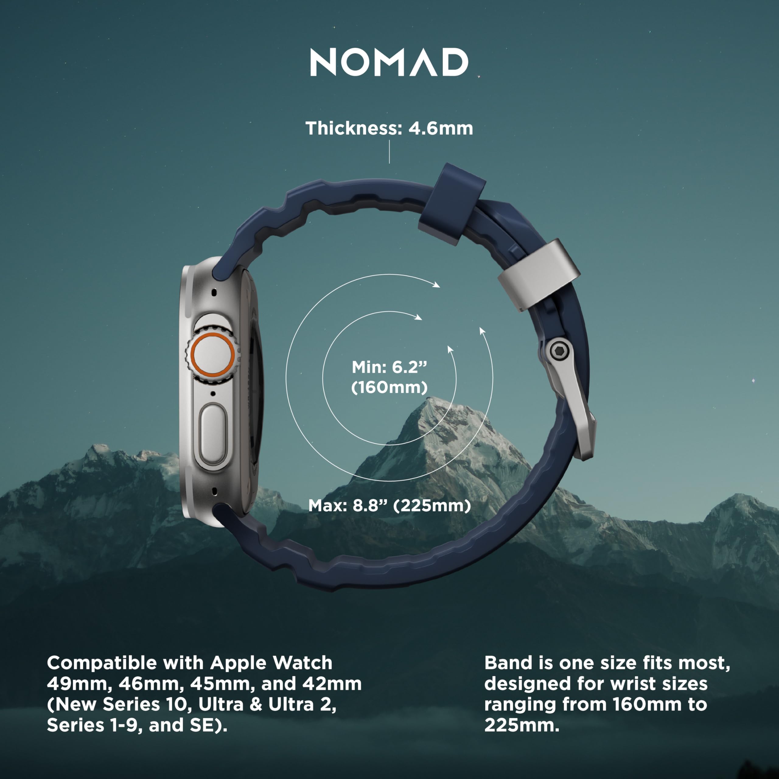 Foto 4 pulgar | Correa para Apple Watch Nomad Rocky Point Azul Atlántico - Venta Internacional