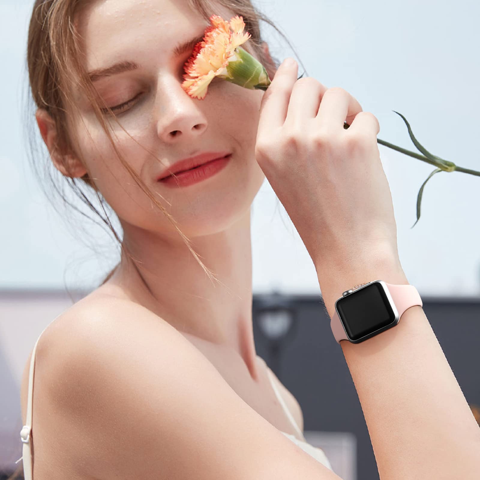 Foto 6 pulgar | Pack De 12 Correas De Reloj Lerobo Slim De Silicona Para Apple Watch 41/40/38/42 Mm - Venta Internacional.