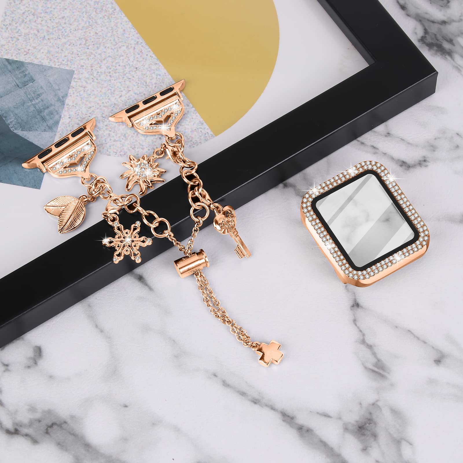 Foto 4 | Correa De Reloj Joyozy Compatible Con Apple Watch De 44 Mm, Oro Rosa - Venta Internacional.