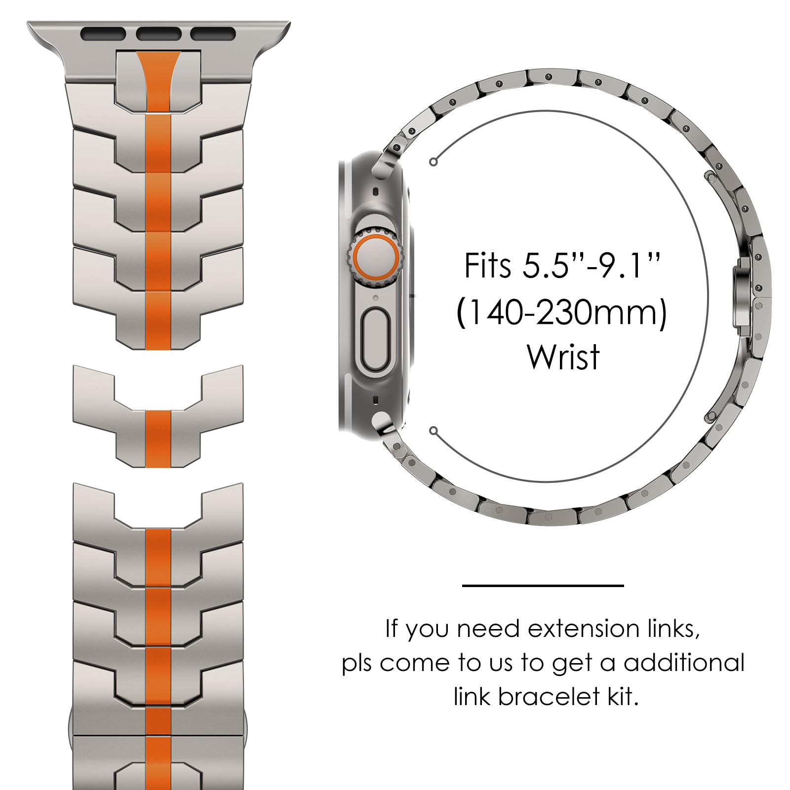 Foto 6 | Correa Chanchy Acero Inoxidable para Apple Watch Ultra 2 - Venta Internacional