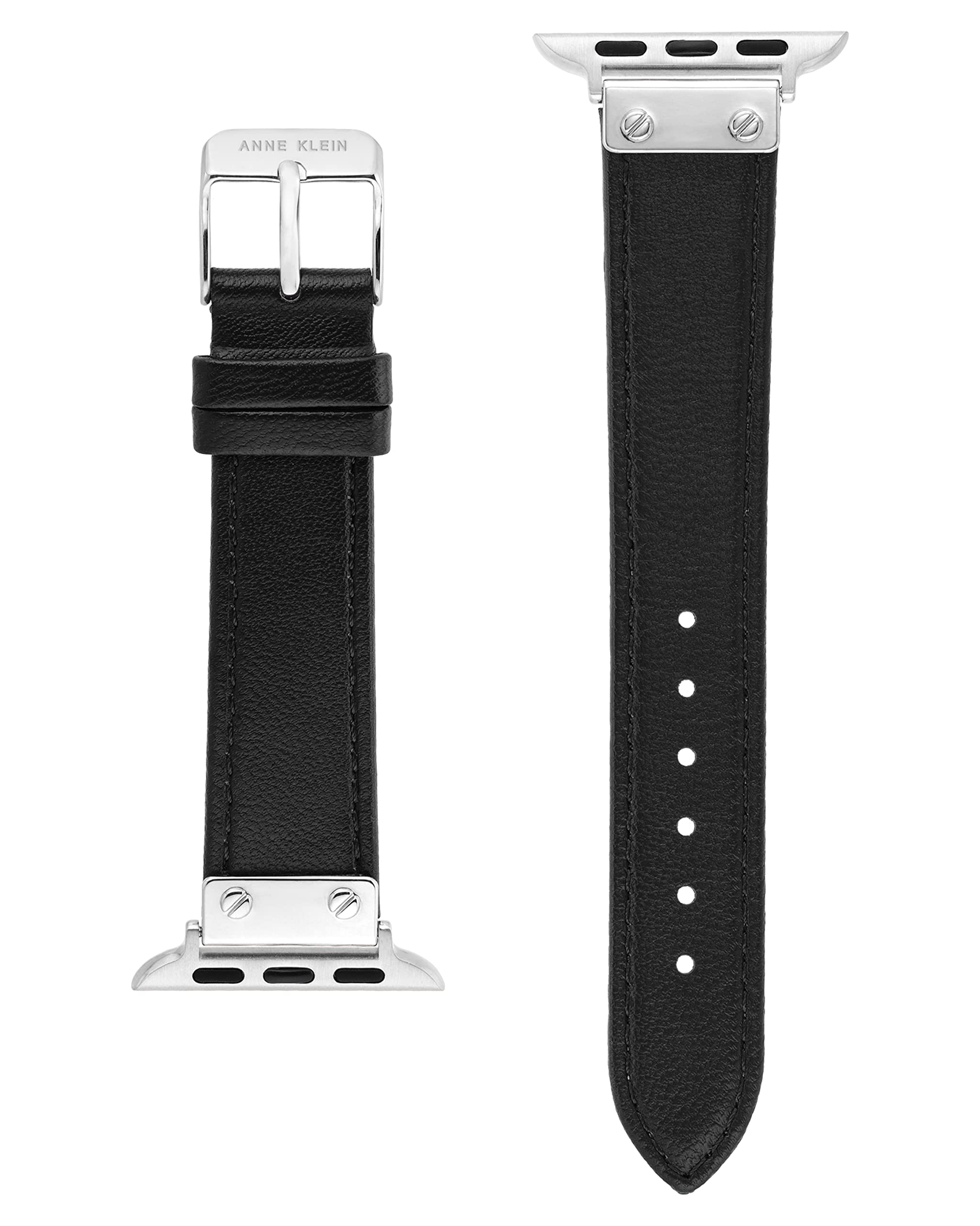Foto 4 pulgar | Correa de Piel Anne Klein para Apple Watch Negro - Venta Internacional