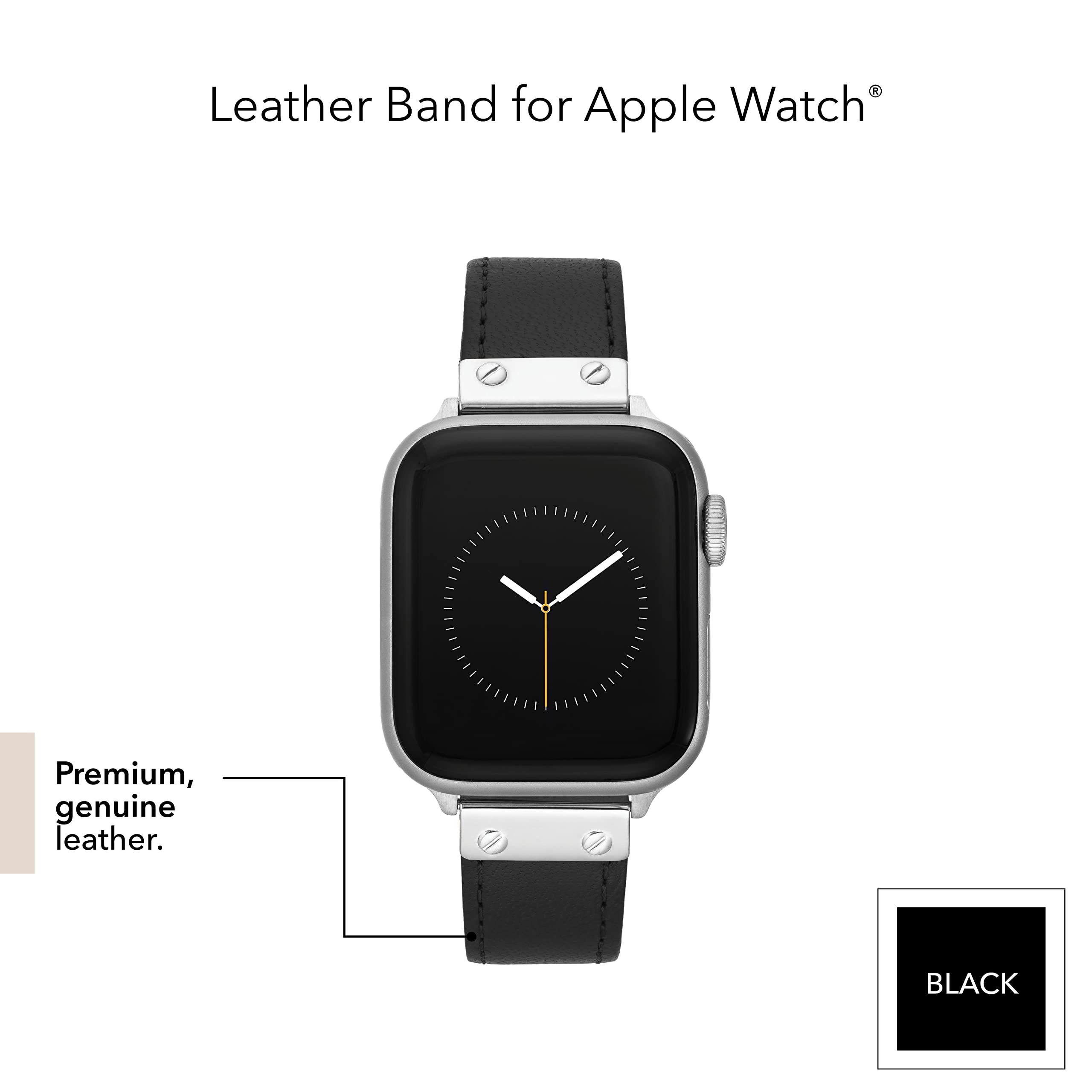 Foto 5 pulgar | Correa de Piel Anne Klein para Apple Watch Negro - Venta Internacional