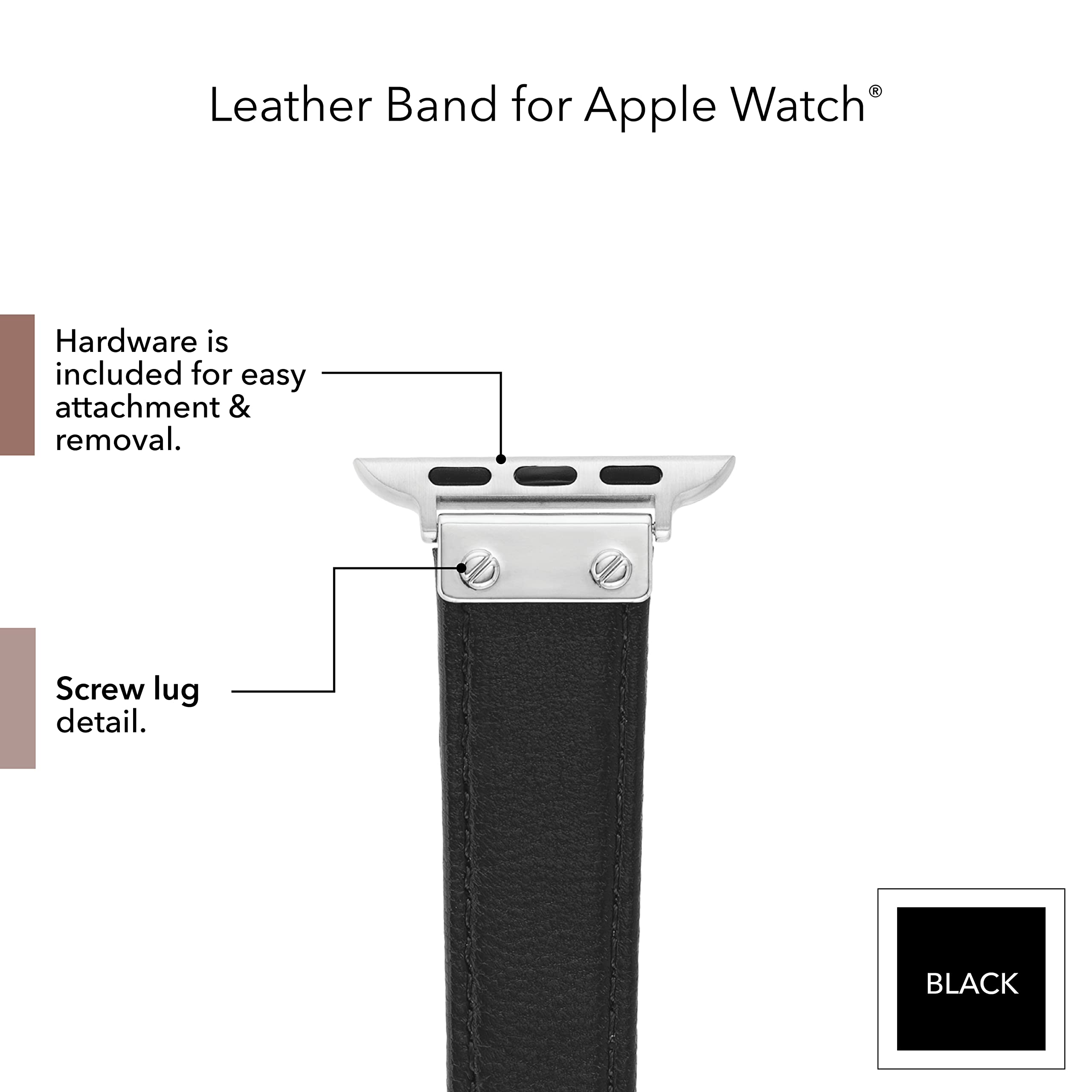 Foto 7 pulgar | Correa de Piel Anne Klein para Apple Watch Negro - Venta Internacional