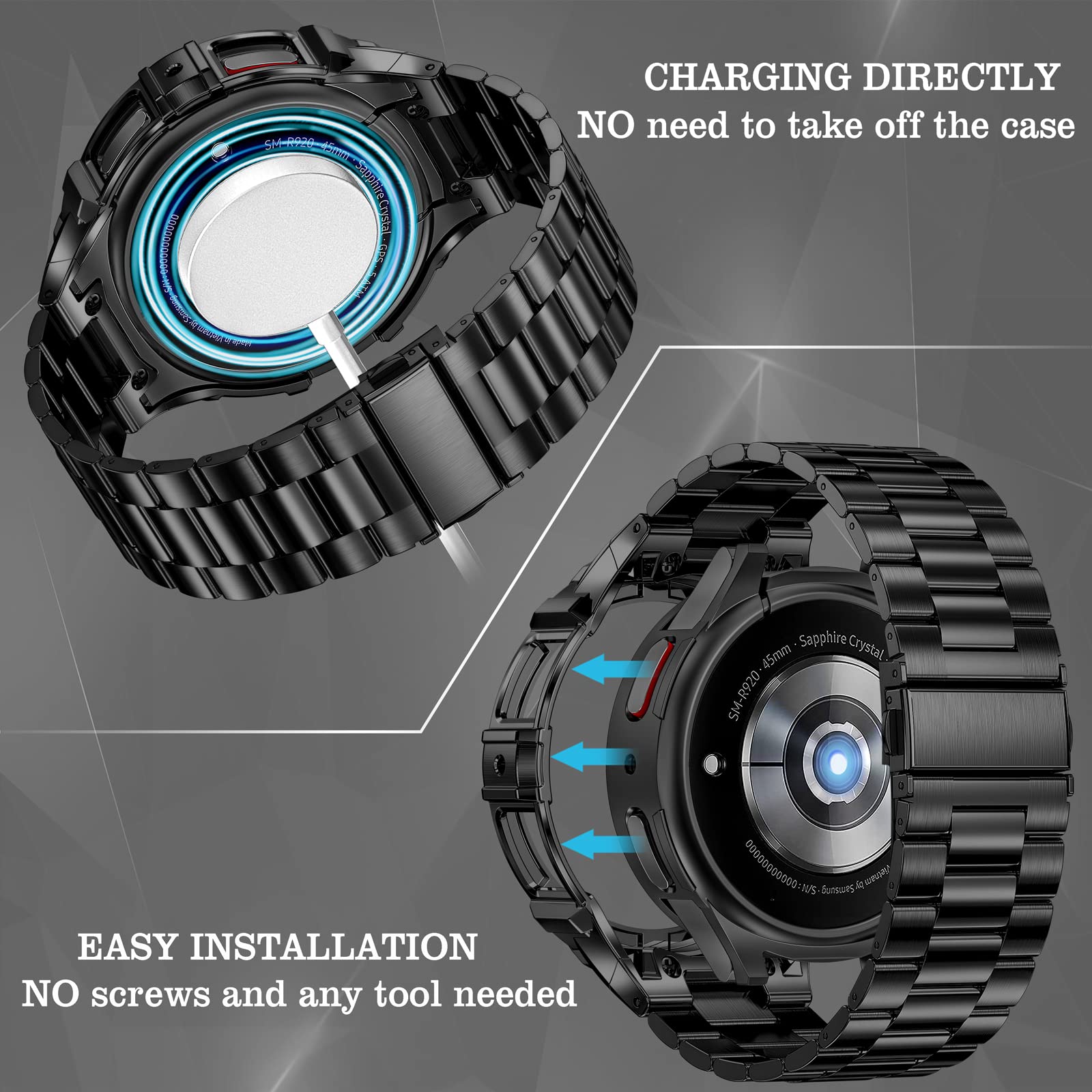 Foto 3 | Correa De Reloj Suplink De Acero Inoxidable Para Samsung Galaxy 5 Pro - Venta Internacional.