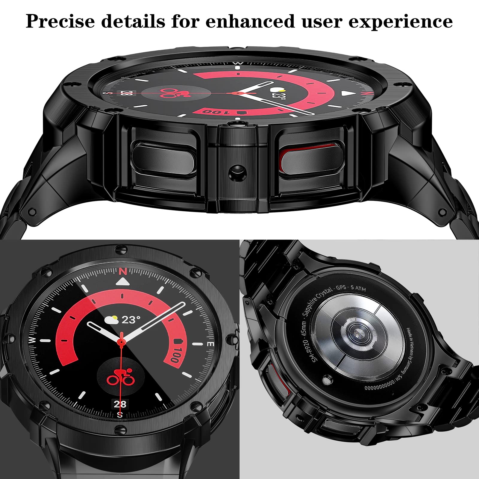 Foto 5 pulgar | Correa De Reloj Suplink De Acero Inoxidable Para Samsung Galaxy 5 Pro - Venta Internacional.