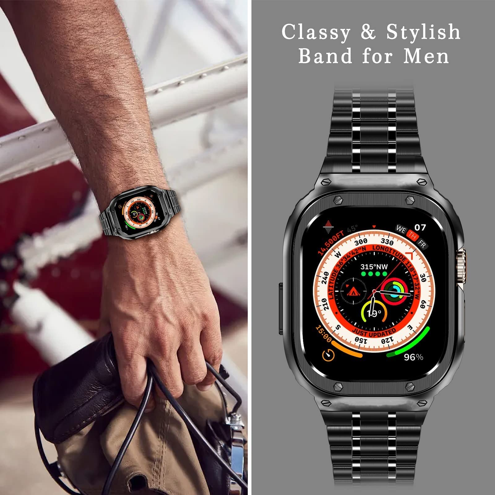 Foto 4 pulgar | Watch Band + Funda De Acero Inoxidable Miohhr Para Apple Watch - Venta Internacional.