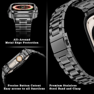 Foto 4 | Watch Band + Funda De Acero Inoxidable Miohhr Para Apple Watch - Venta Internacional.