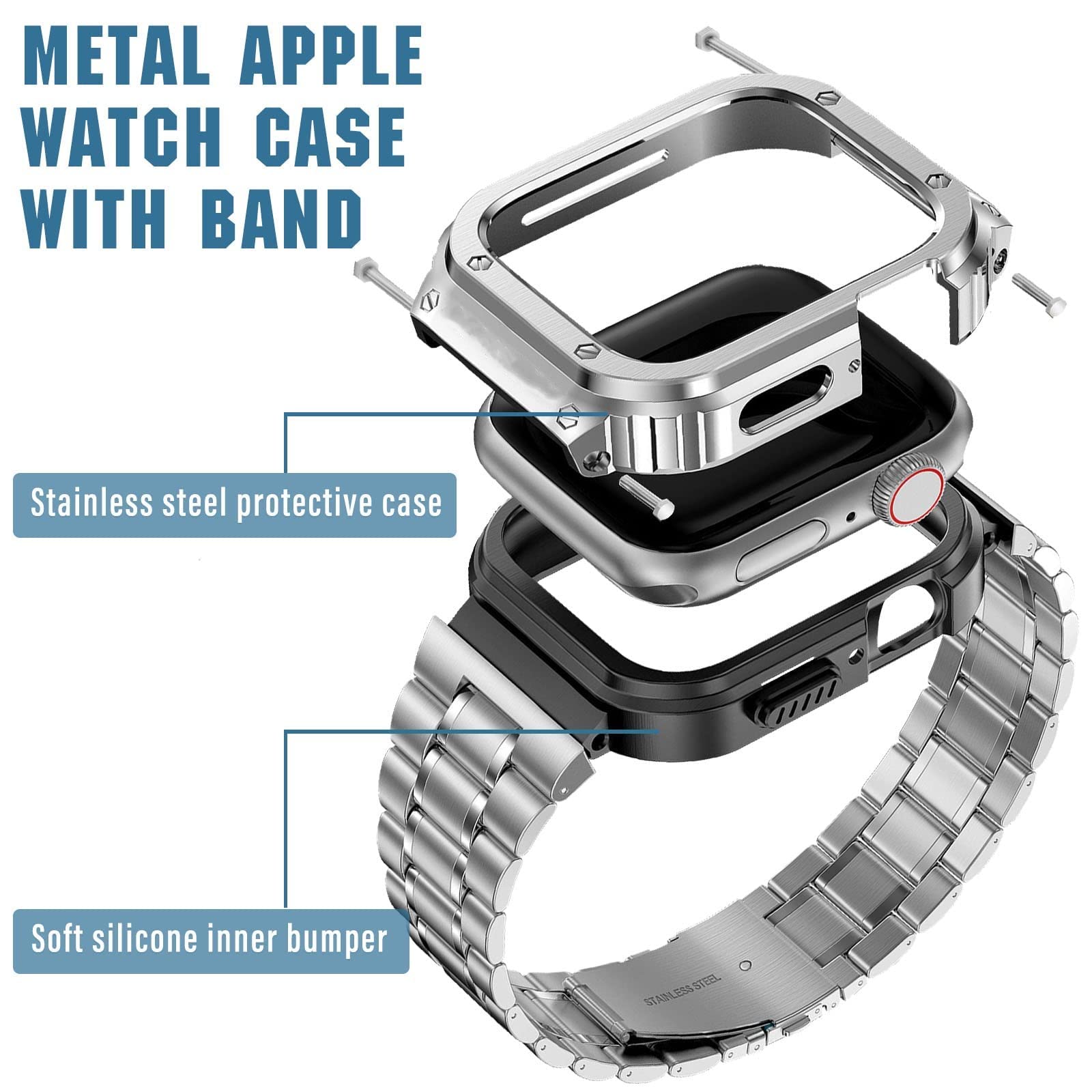 Foto 6 pulgar | Correa Miohhr Acero Inoxidable para Apple Watch 46 Mm - Venta Internacional