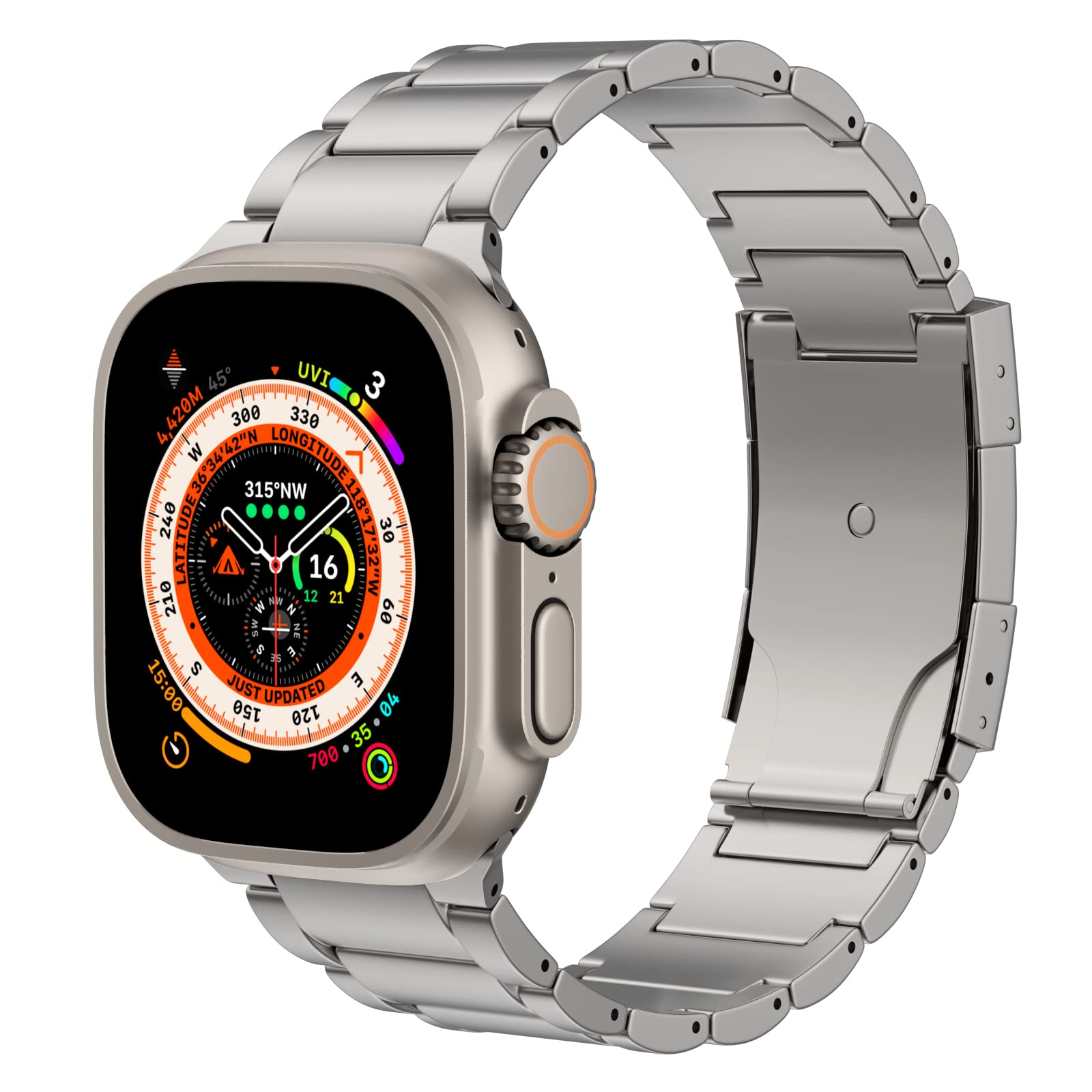 Foto 2 pulgar | Correa de Reloj Moko Titanium Compatible con Apple de 42 mm Plateada - Venta Internacional