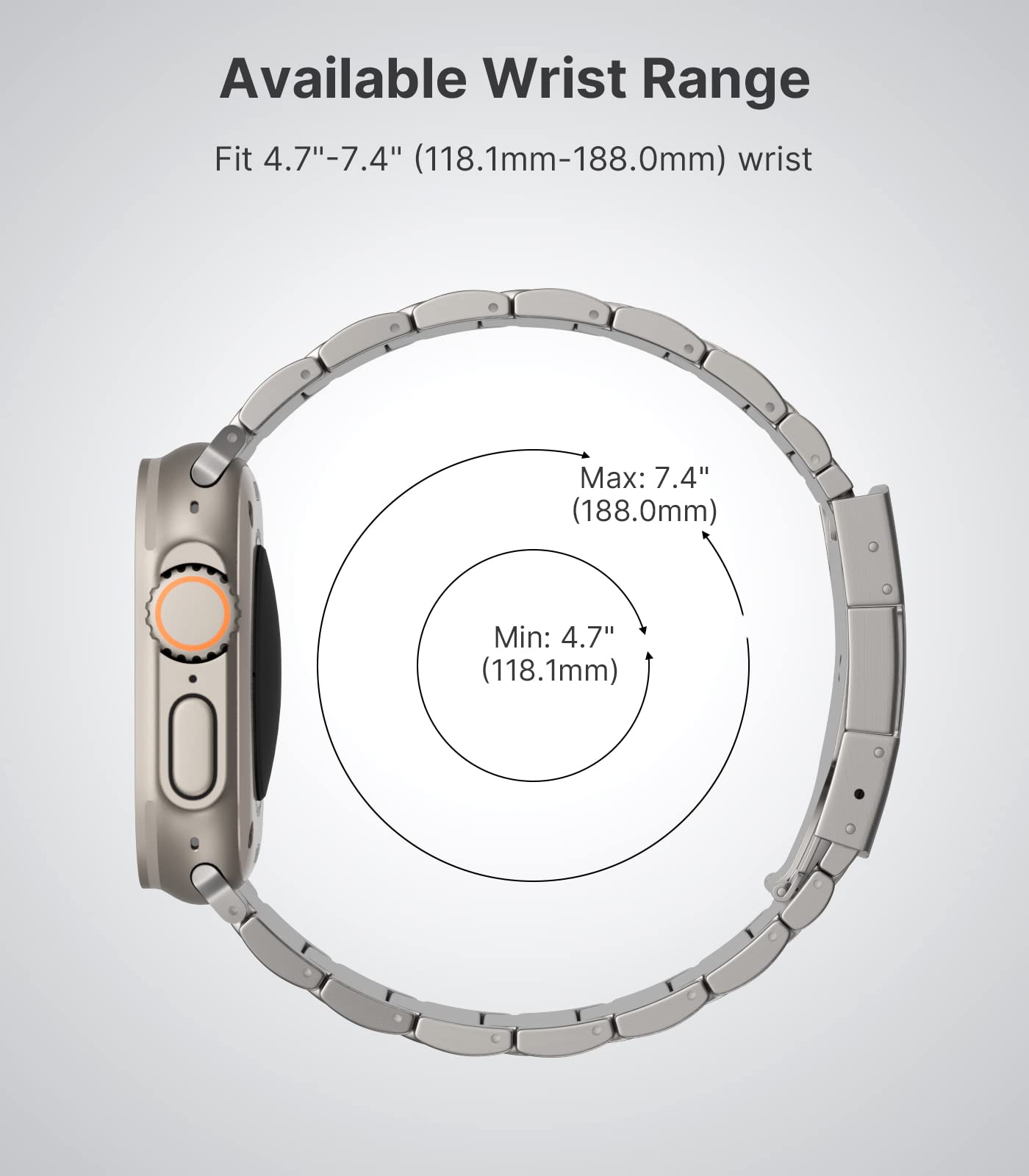 Foto 7 pulgar | Correa de Reloj Moko Titanium Compatible con Apple de 42 mm Plateada - Venta Internacional