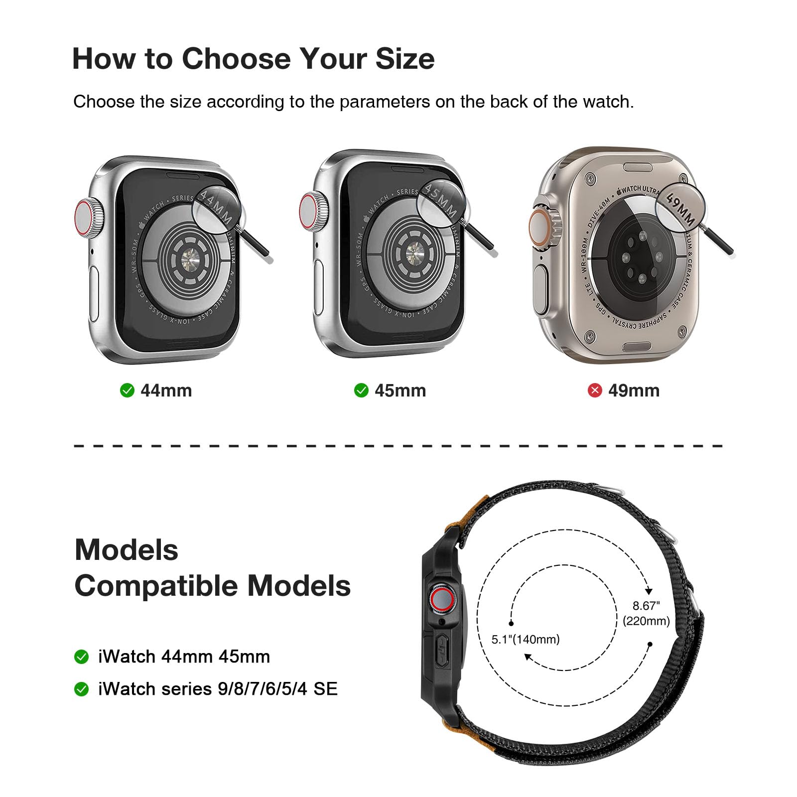 Foto 2 | Correa de Reloj Sunfwr Compatible con Apple Watch - Venta Internacional
