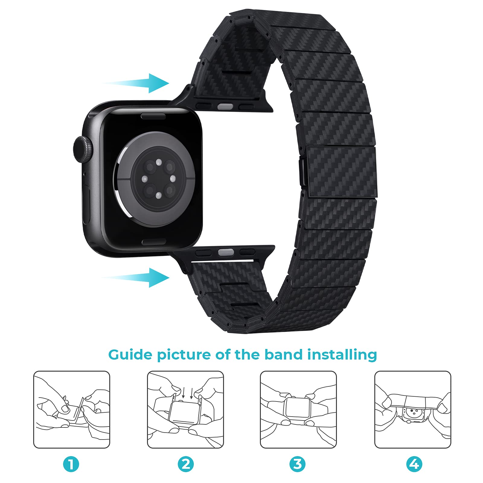 Foto 8 pulgar | Correa para Apple Watch Pitaka Fibra de Carbono - Venta Internacional
