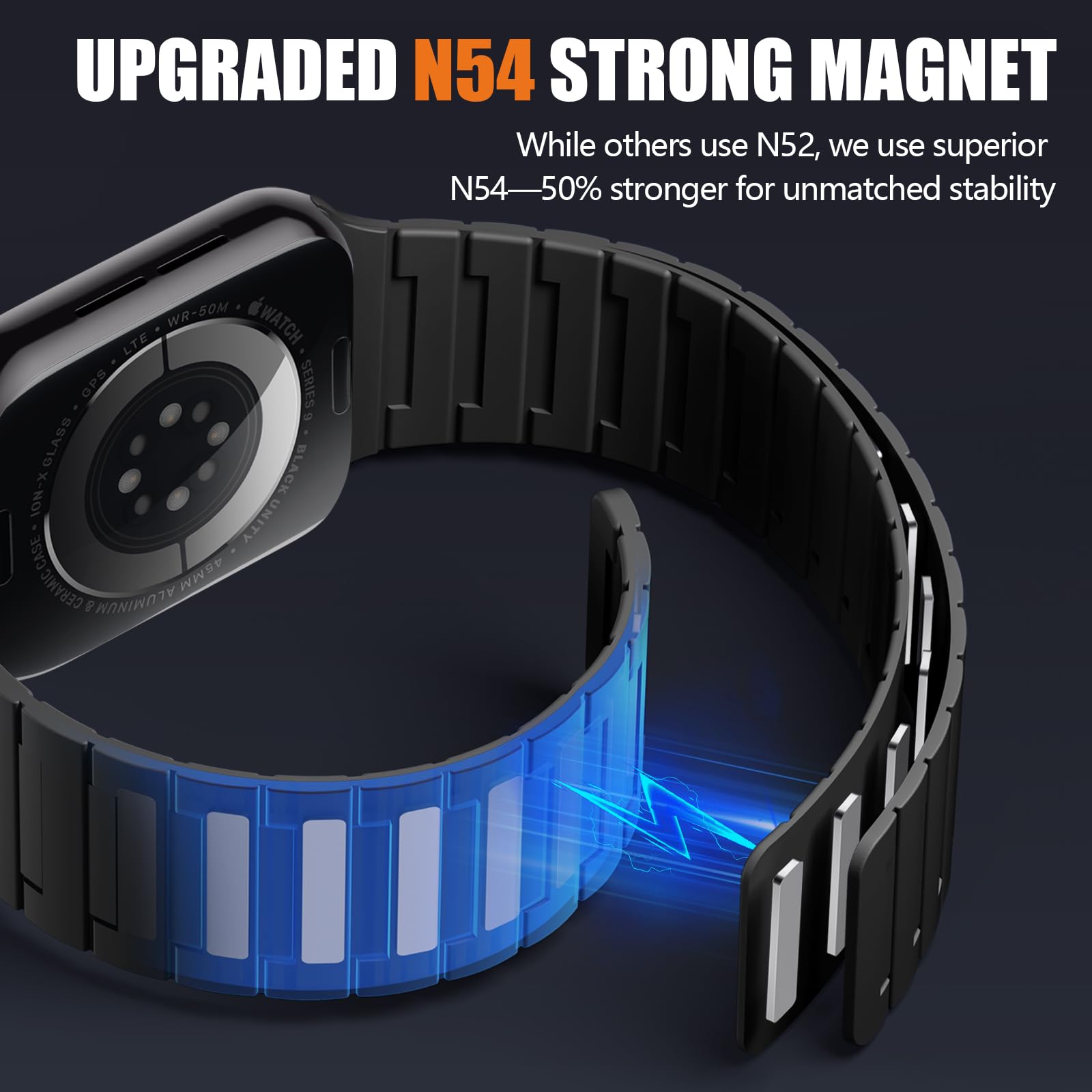 Foto 2 | Correa de Silicona Magnética SNBLK para Apple Watch 42/41/40/38 mm - Venta Internacional