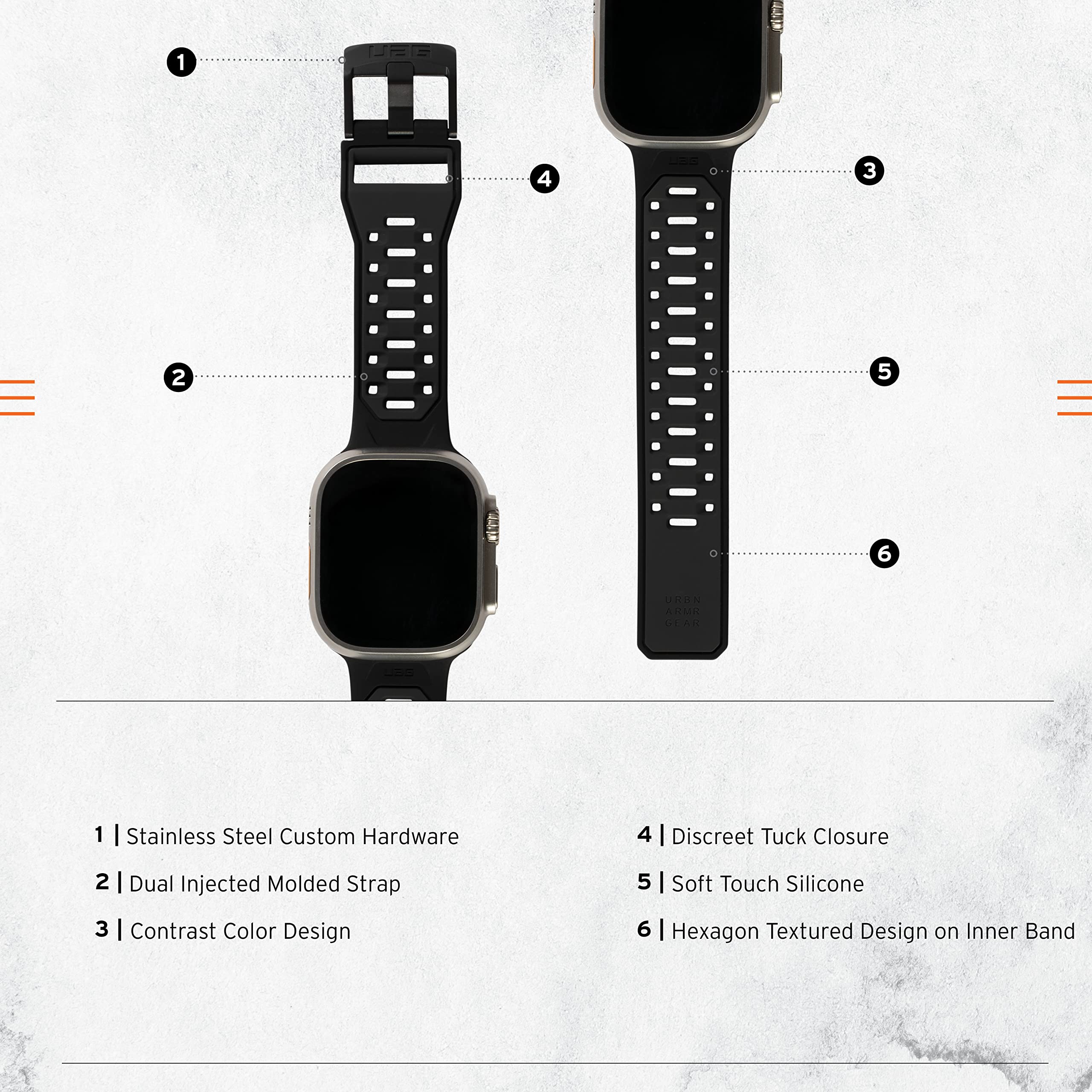 Foto 4 pulgar | Correa de Reloj Urban Armor Gear UAG Compatible con Apple 44 mm Graphite - Venta Internacional