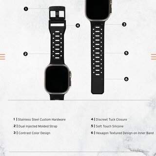 Foto 3 | Correa de Reloj Urban Armor Gear UAG Compatible con Apple 44 mm Graphite - Venta Internacional