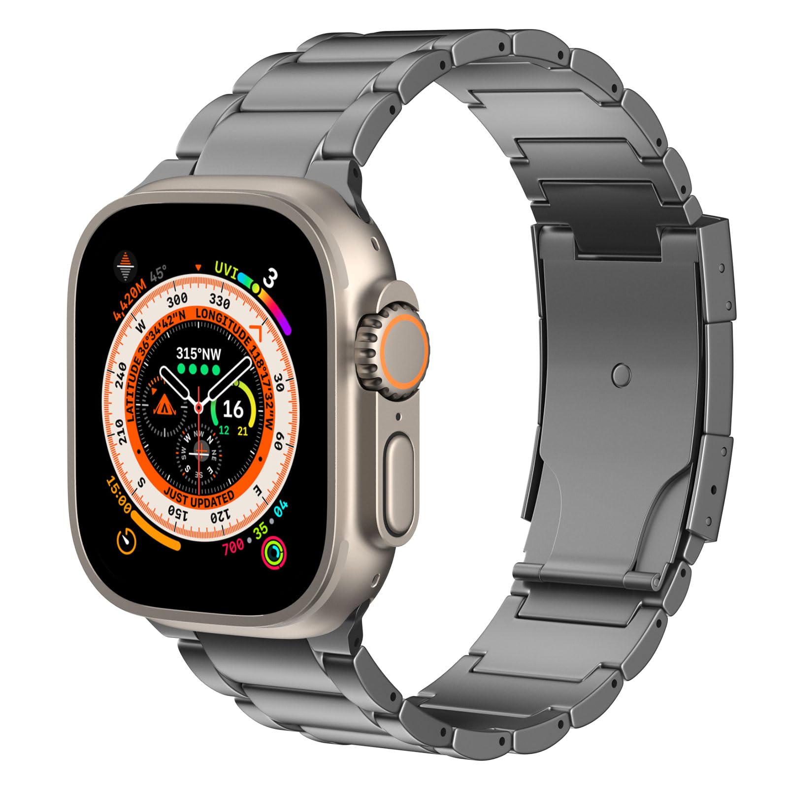 Foto 2 pulgar | Correa de Reloj Moko Titanium Compatible con Apple Watch de 44 mm Gris - Venta Internacional