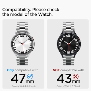 Foto 2 | Correa Spigen Modern Fit 316l Para Samsung Galaxy Watch 6 Classic De 47 Mm, Color Plateado - Venta Internacional.