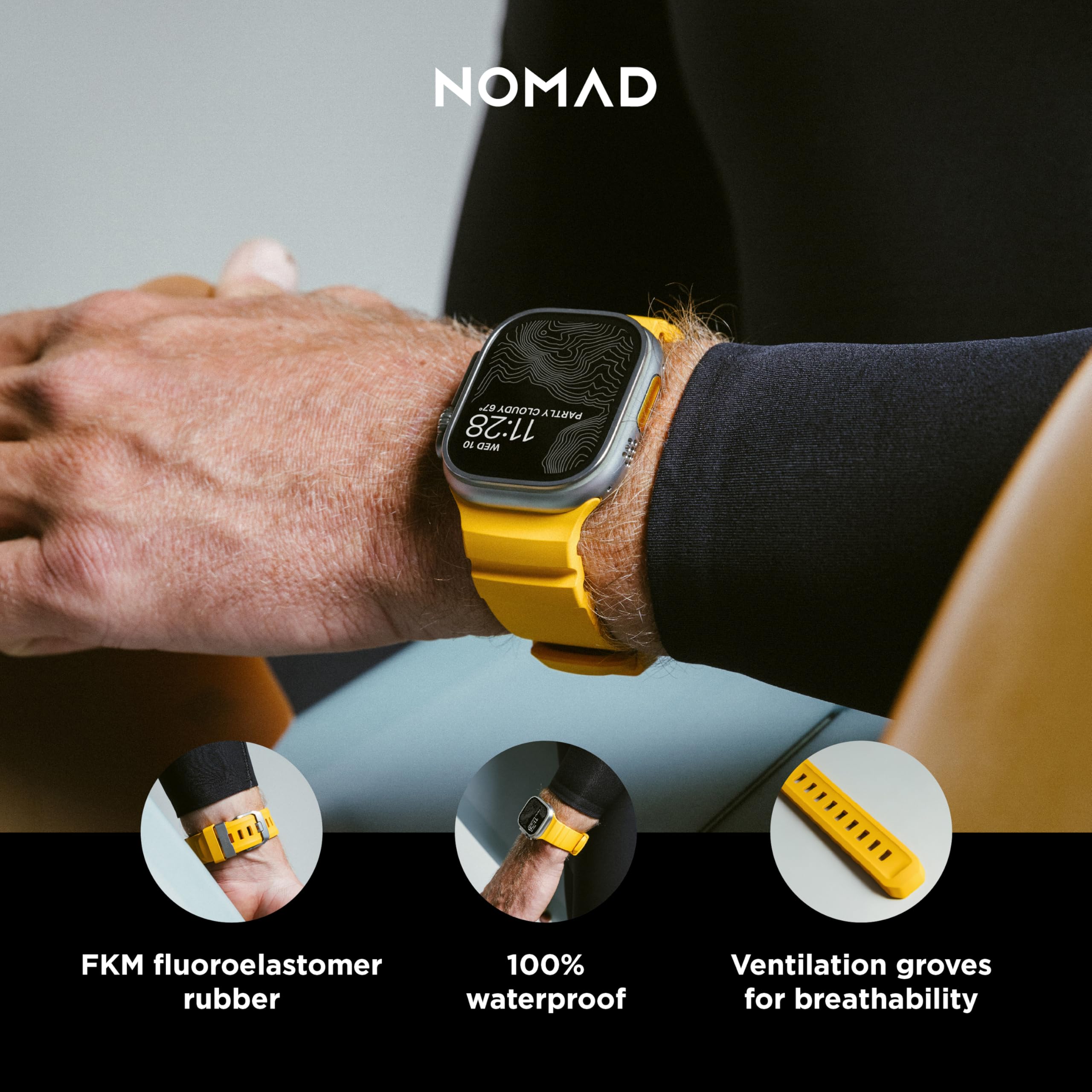 Foto 2 | Correa para Apple Watch Nomad Rocky Point Sol Amarillo - Venta Internacional