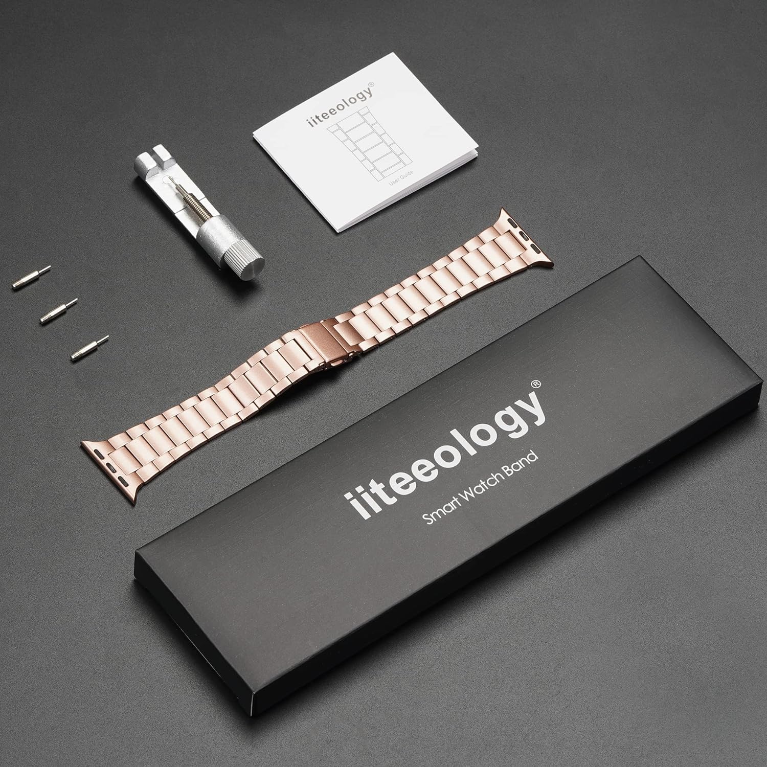 Foto 8 pulgar | Correa de Smartwatch Iiteeology Acero Inoxidable 42 mm color Oro Rosa - Venta Internacional