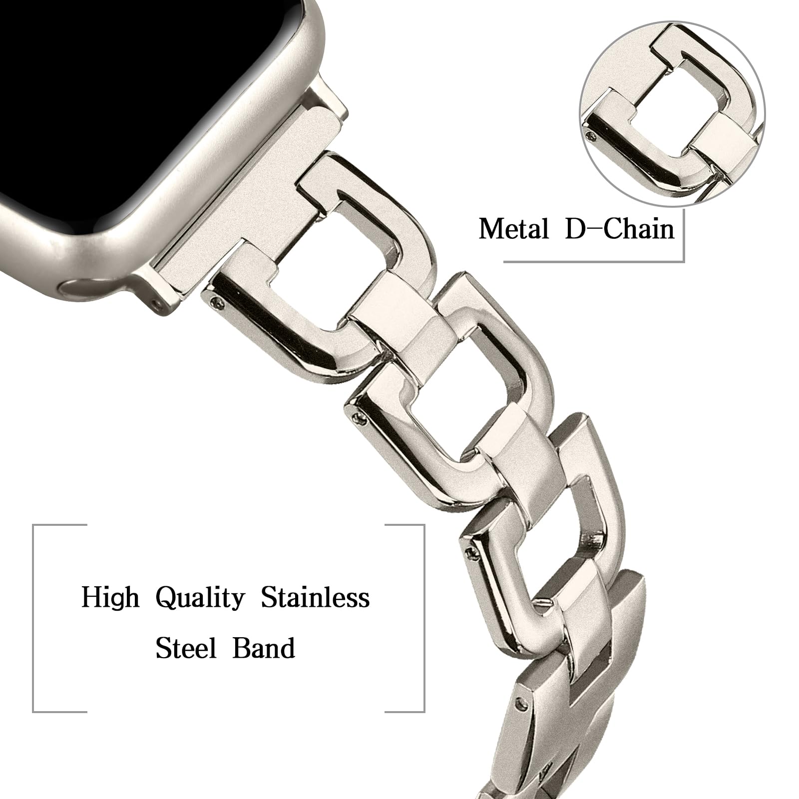 Foto 3 pulgar | Correa de Reloj Oulucci Compatible con Apple 45 mm 44 mm y 42 mm - Venta Internacional