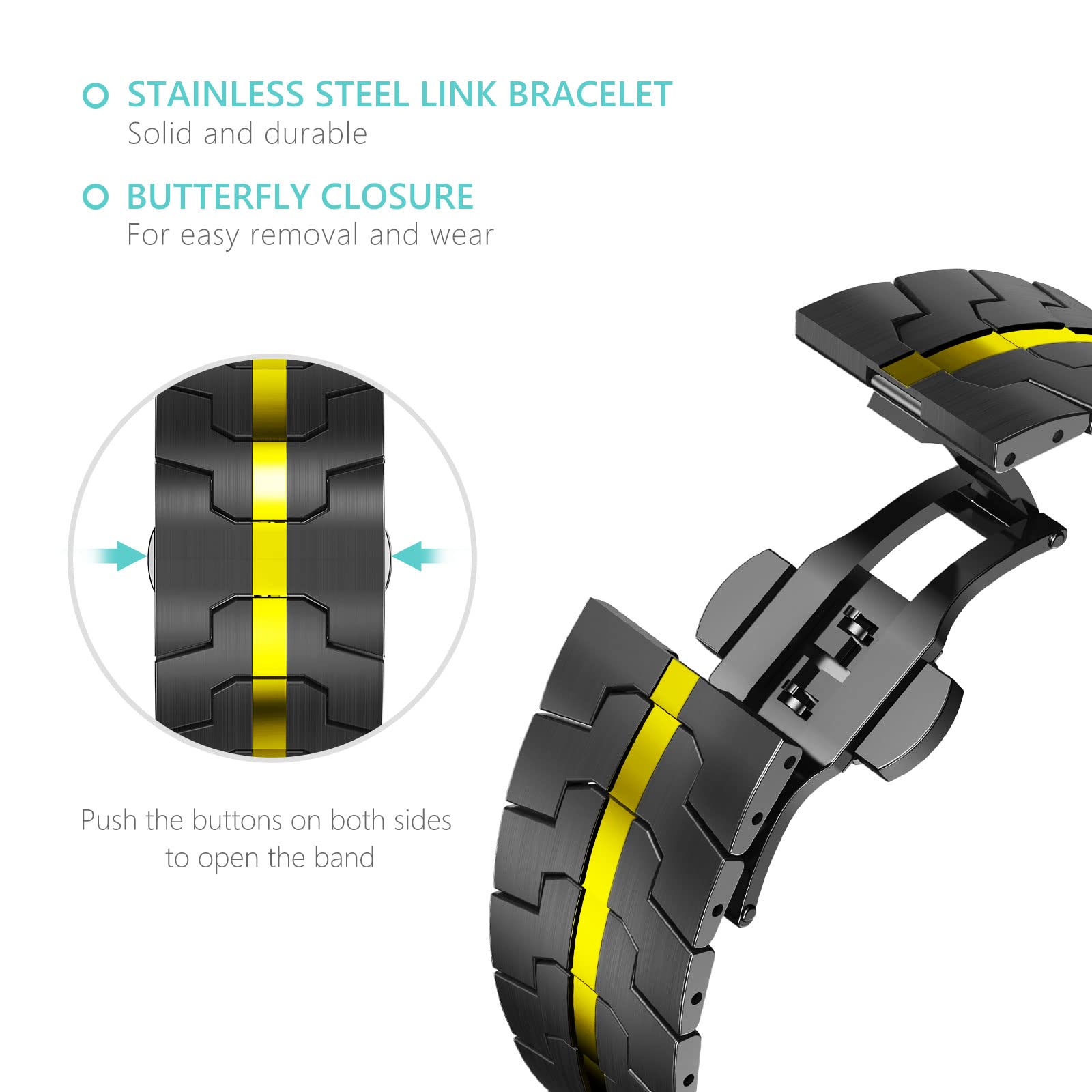 Foto 4 pulgar | Correa de Reloj Chanchy Acero Inoxidable para Apple Watch 49 mm - Venta Internacional