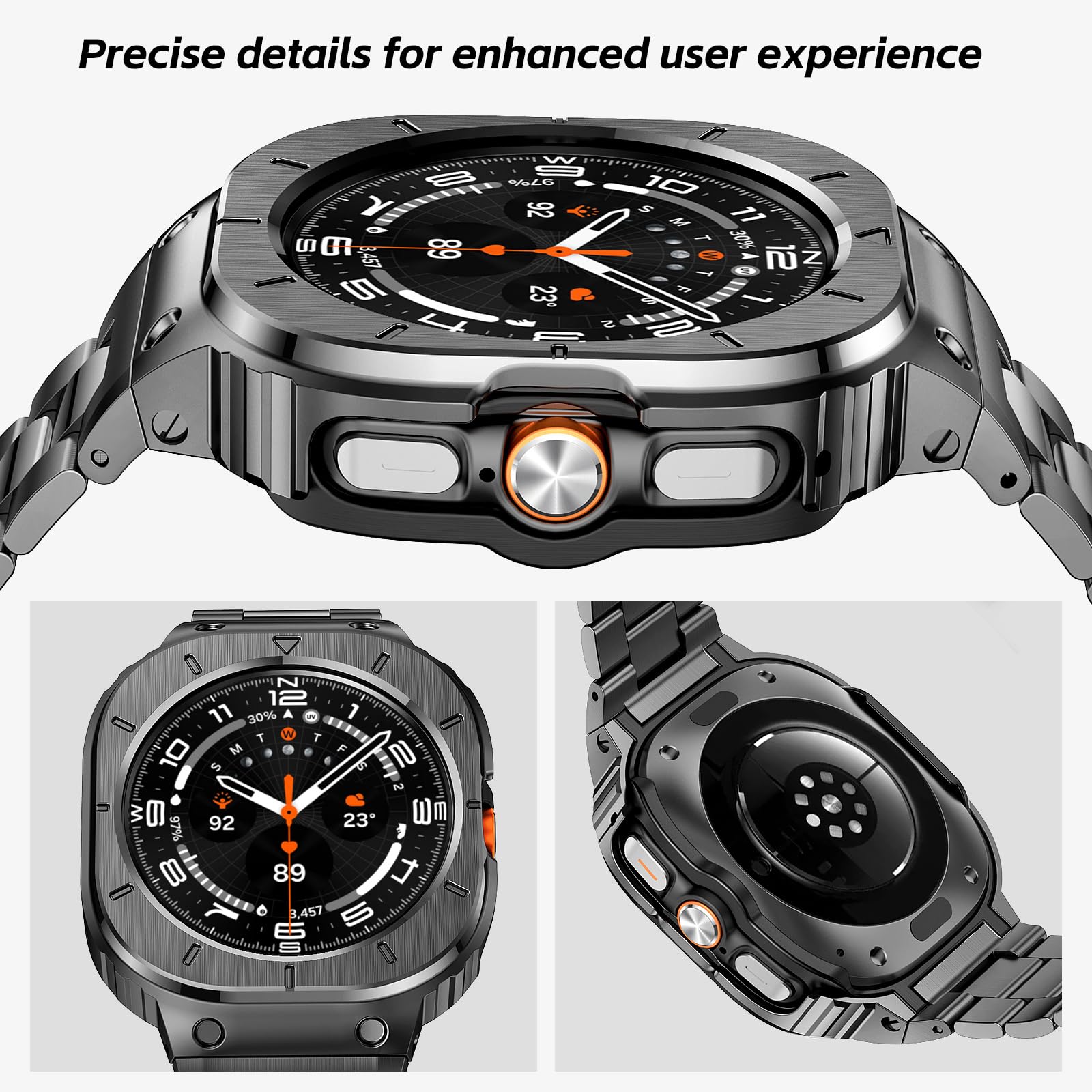 Foto 2 | Estuche y Correas de Reloj Suplink de Acero Inoxidable para Galaxy 7 - Venta Internacional.
