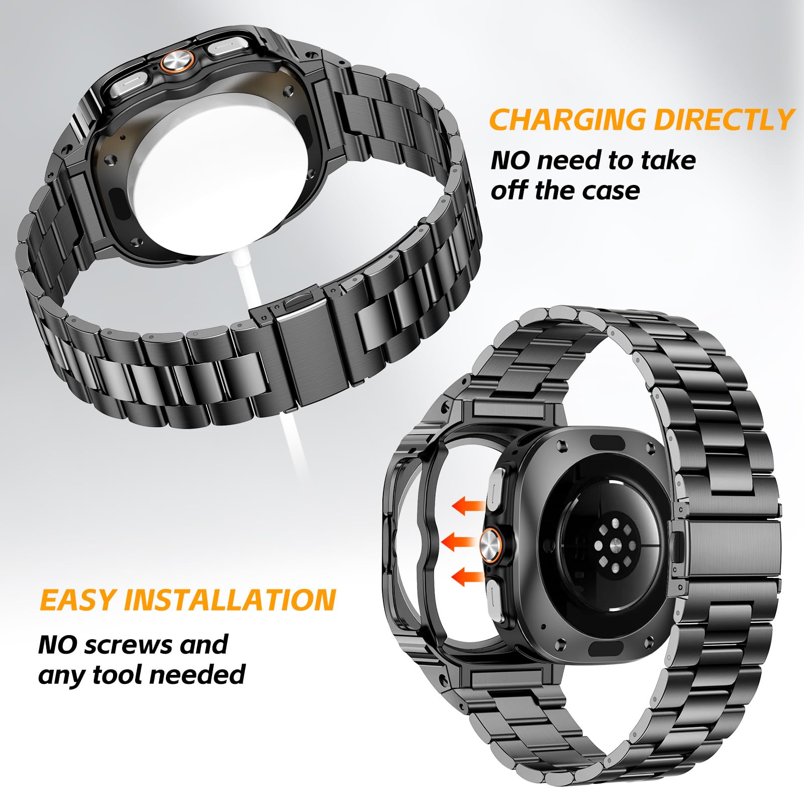 Foto 5 pulgar | Estuche y Correas de Reloj Suplink de Acero Inoxidable para Galaxy 7 - Venta Internacional.