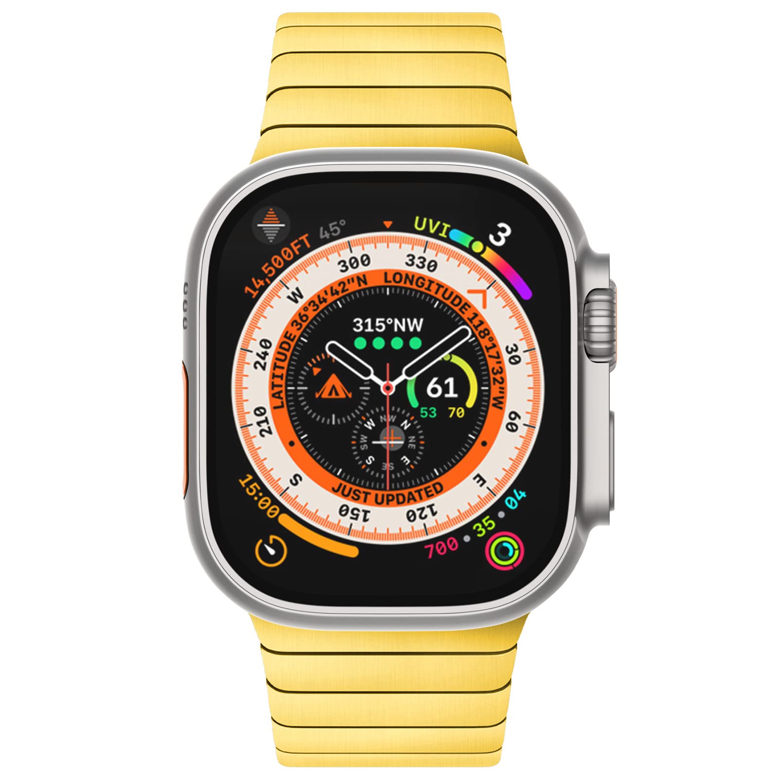 Foto 3 pulgar | Correa de Reloj NewWays Ultra 2 Dorada Compatible con Apple de 49 mm - Venta Internacional