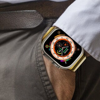 Foto 5 | Correa de Reloj NewWays Ultra 2 Dorada Compatible con Apple de 49 mm - Venta Internacional