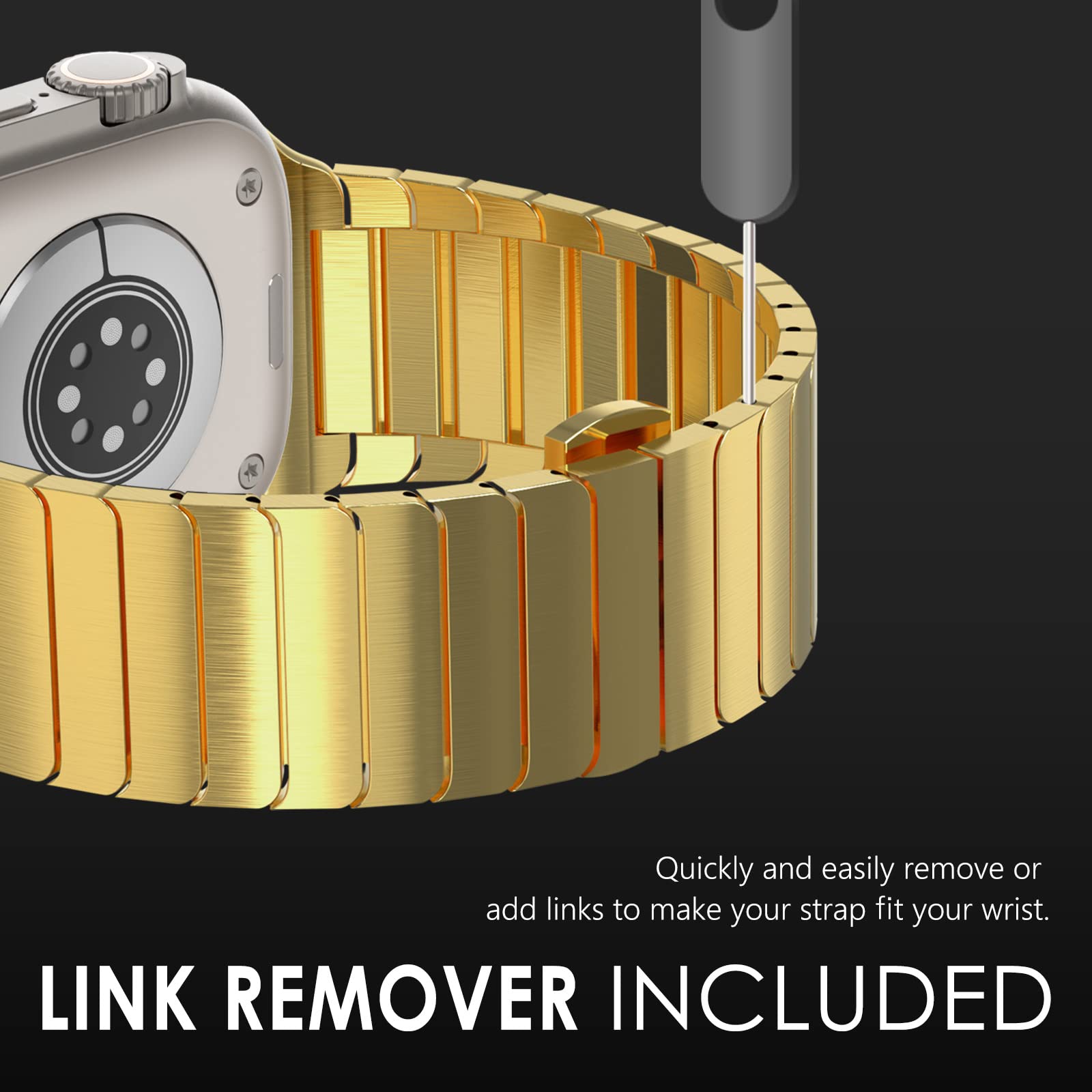 Foto 7 pulgar | Correa de Reloj NewWays Ultra 2 Dorada Compatible con Apple de 49 mm - Venta Internacional