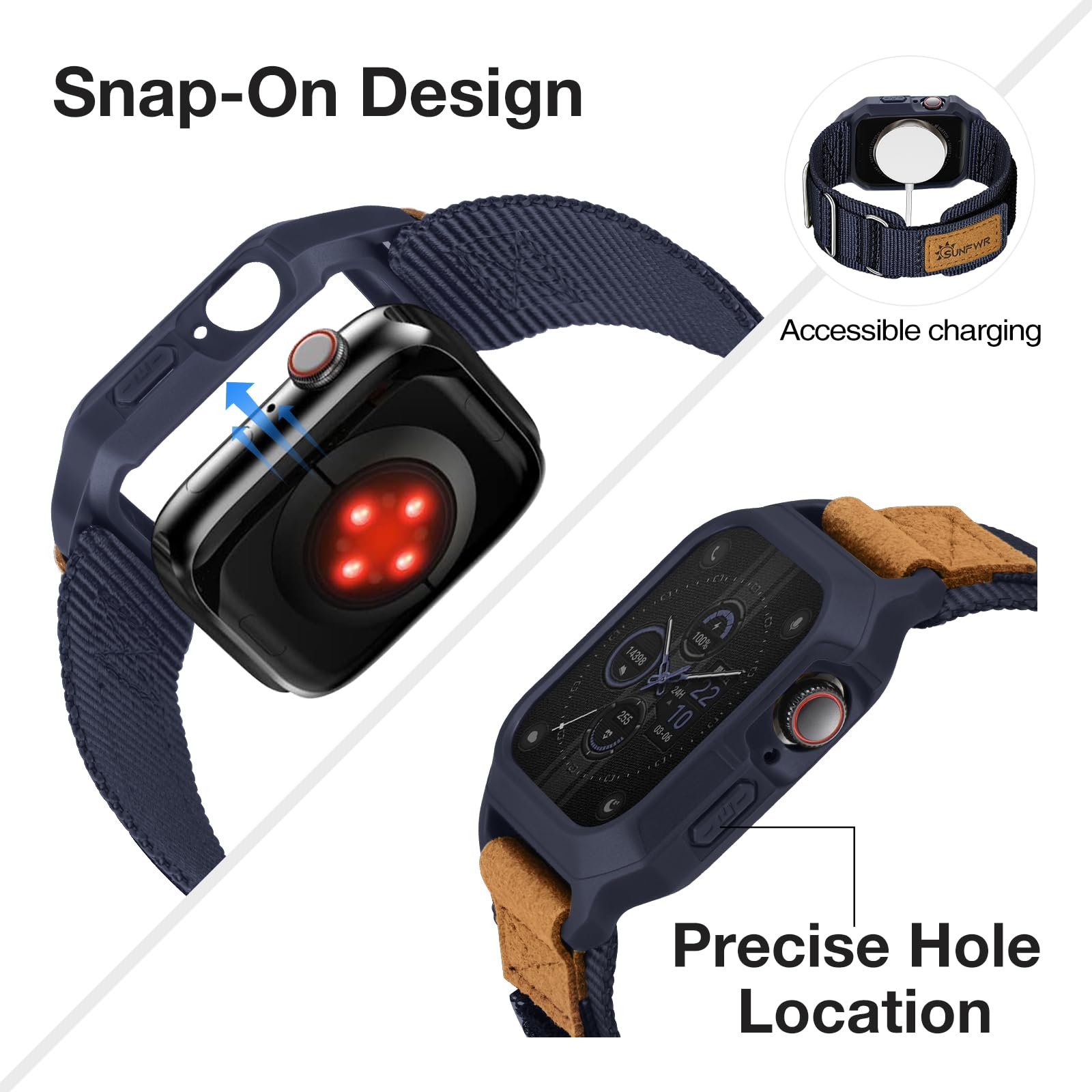 Foto 5 pulgar | Correa de Reloj Sunfwr Compatible con Apple Watch de 44 mm y 45 mm - Venta Internacional
