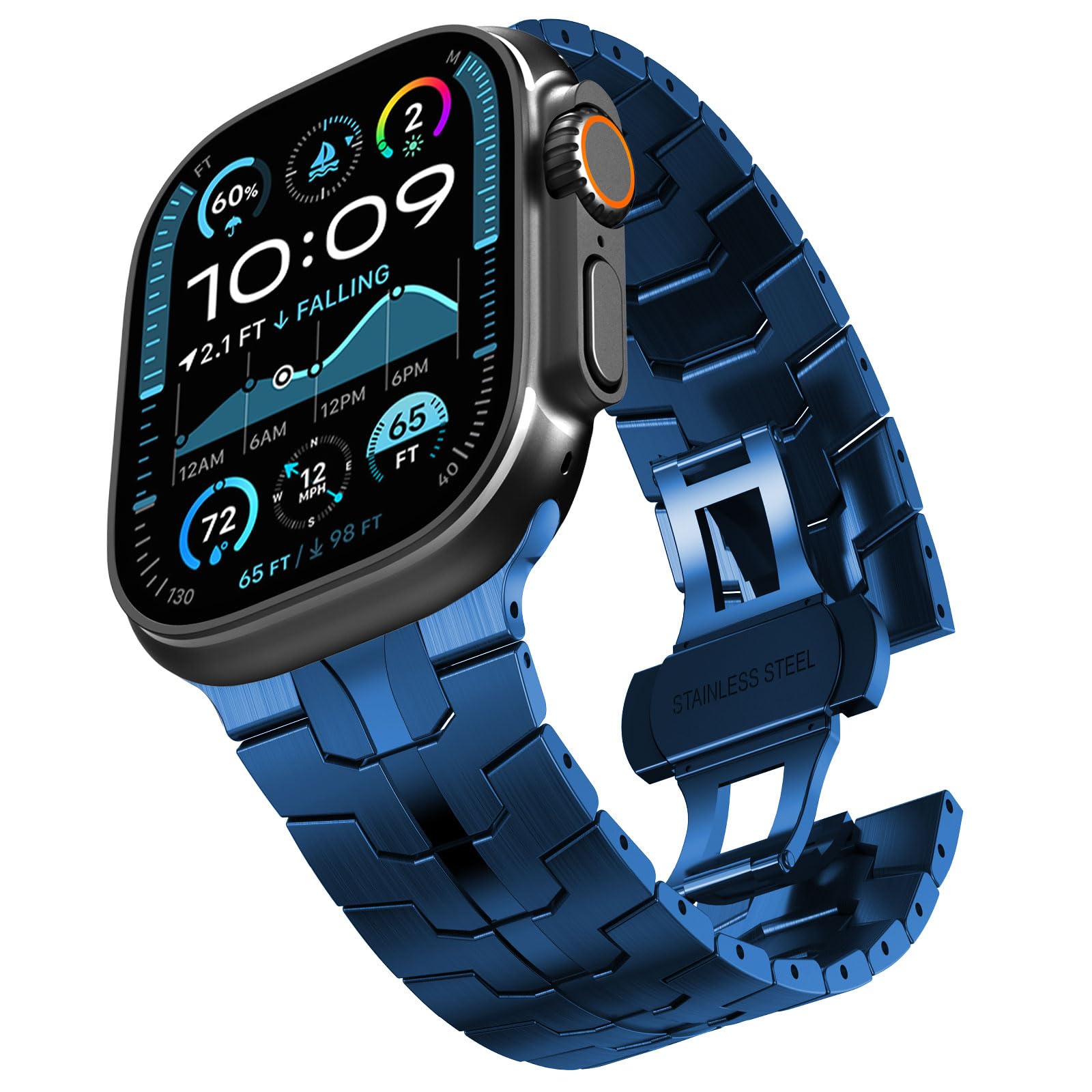 Foto 2 pulgar | Correa de Reloj Chanchy Acero Inoxidable para Apple Watch 49 mm Azul - Venta Internacional